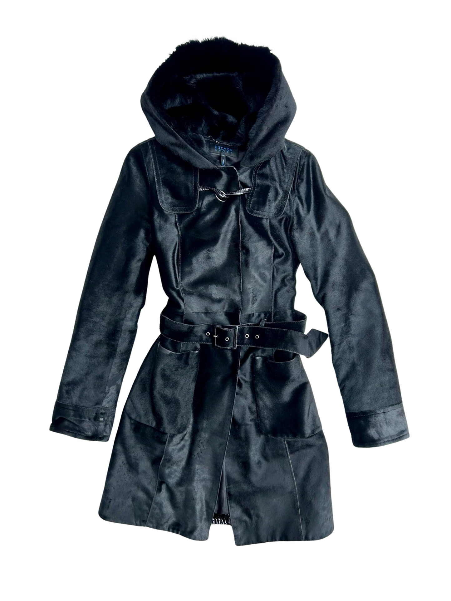 ESCADA calf leather hooded coat