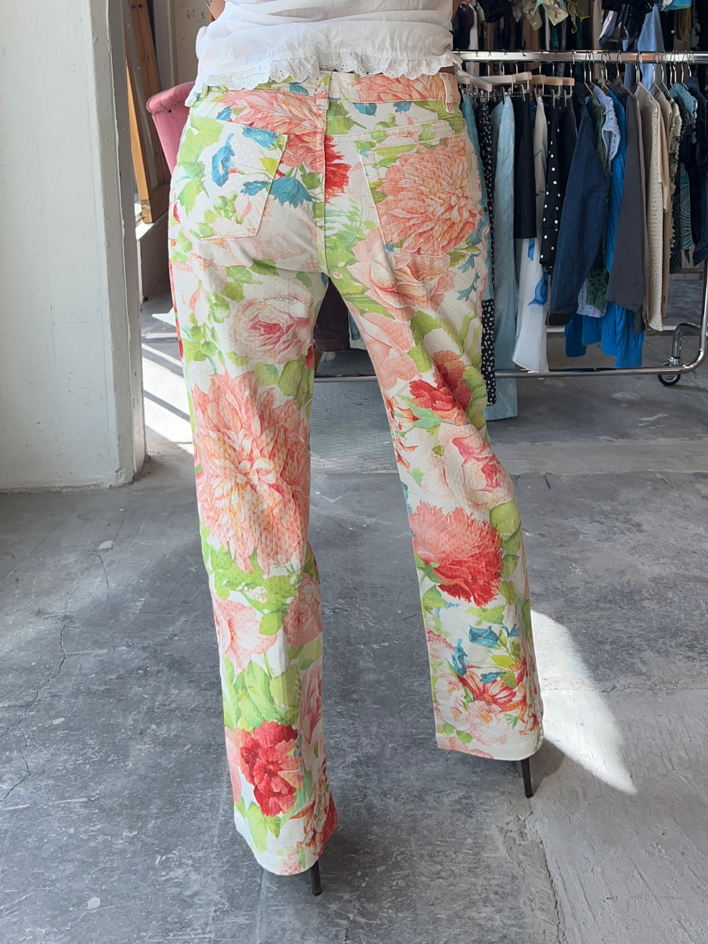 Roberto Cavalli Shiny Vintage Floral Jeans