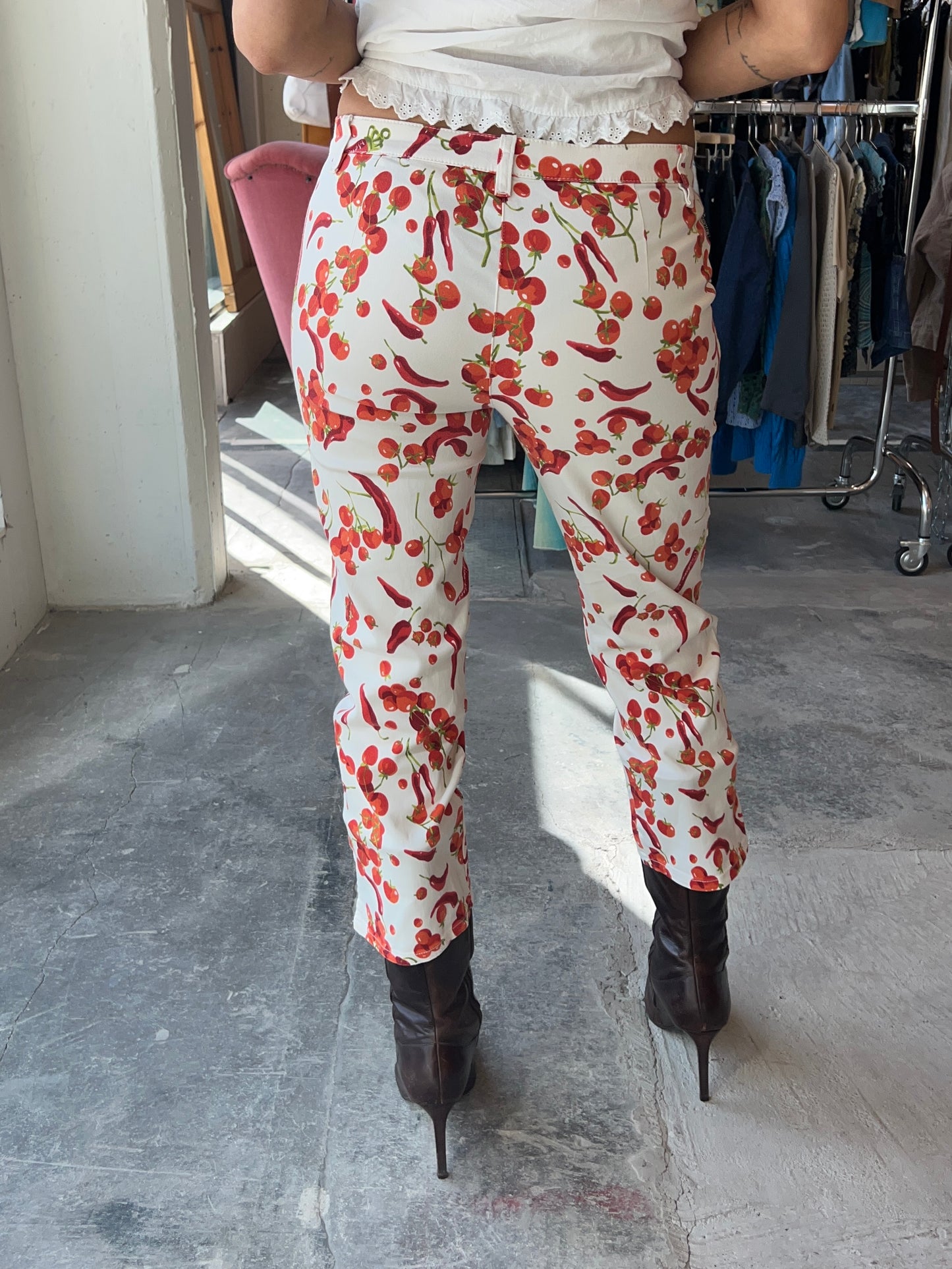 Moschino Jeans Tomato And Chili Capri Pants