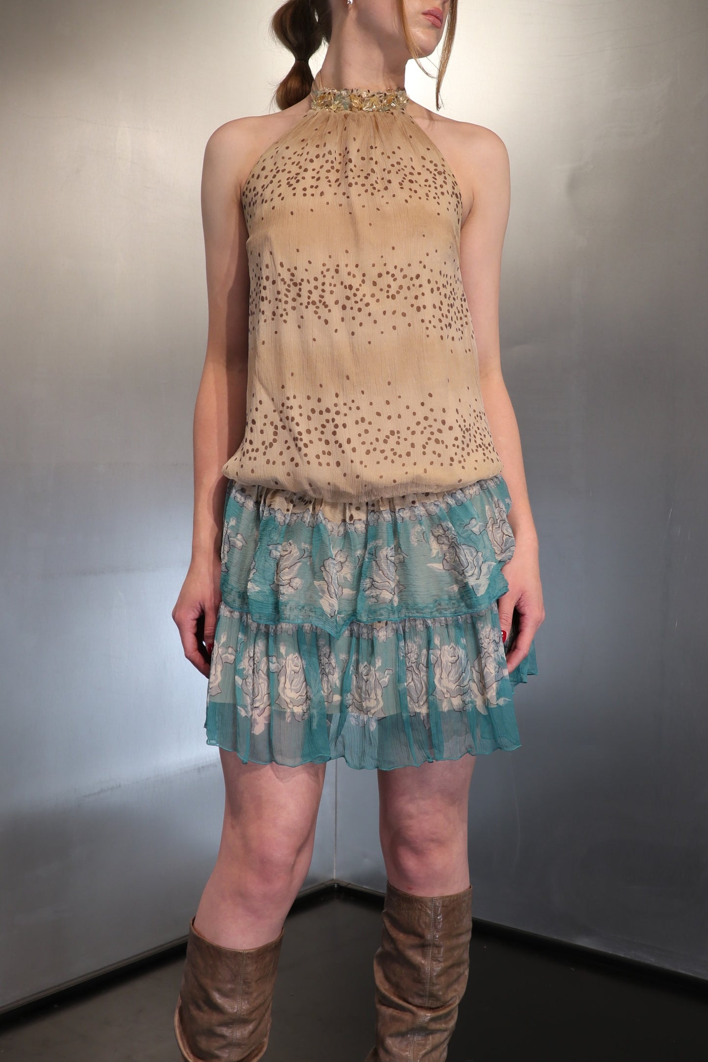 2000´s Cristina Effe Silk Halter Dress
