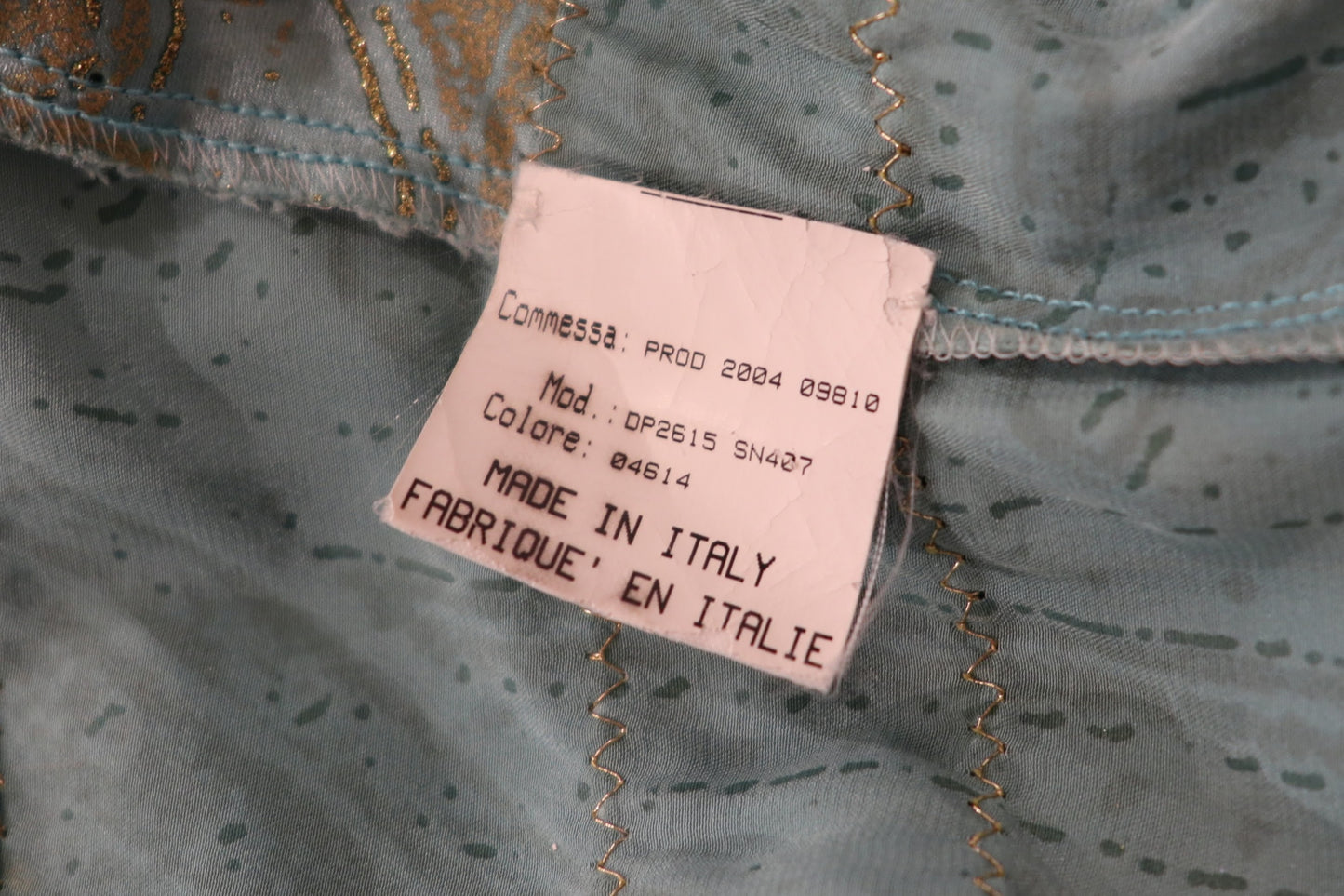 Roberto Cavalli Turquoise Brocade Corset Top