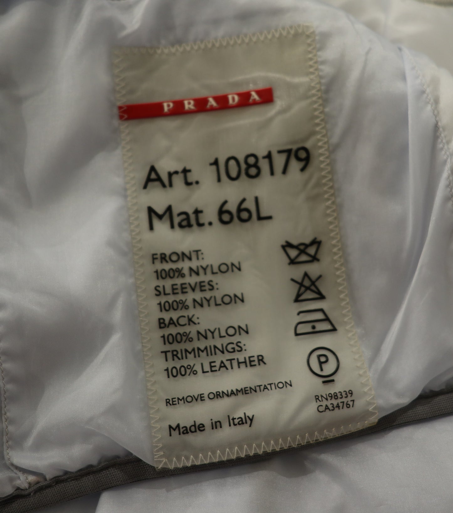 Prada Sport SS00 Technical Mesh Moto Jacket