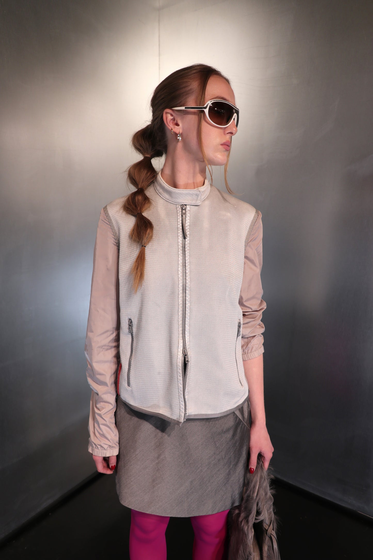 Prada Sport SS00 Technical Mesh Moto Jacket