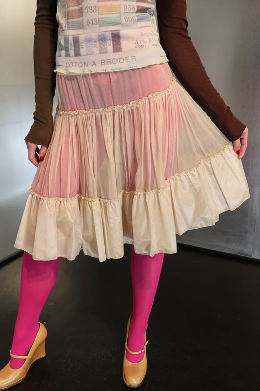 2000´s Prada Nude Ruffles Skirt