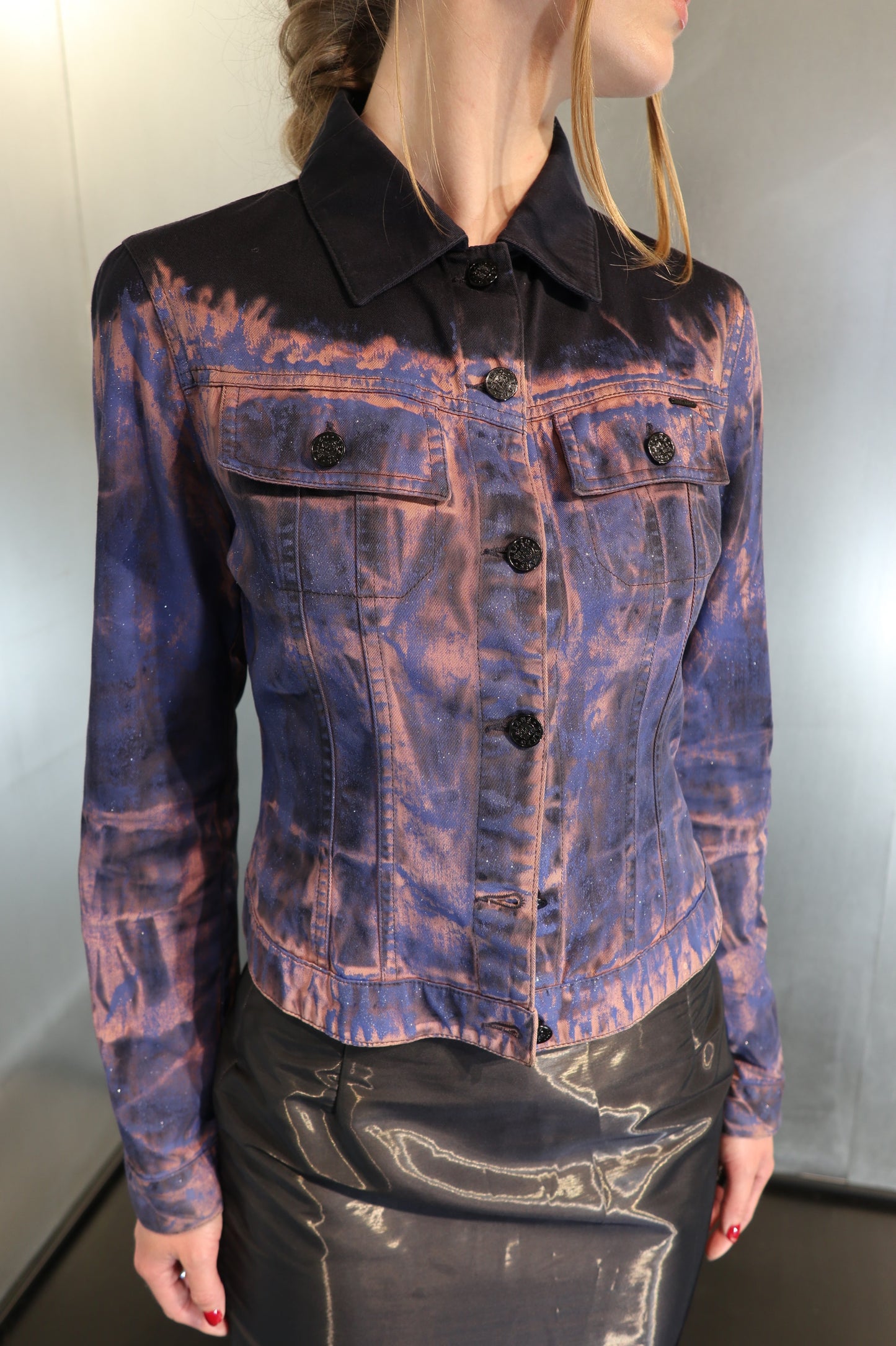 KENZO Jeans Brush Strokes Design Denim Jacket