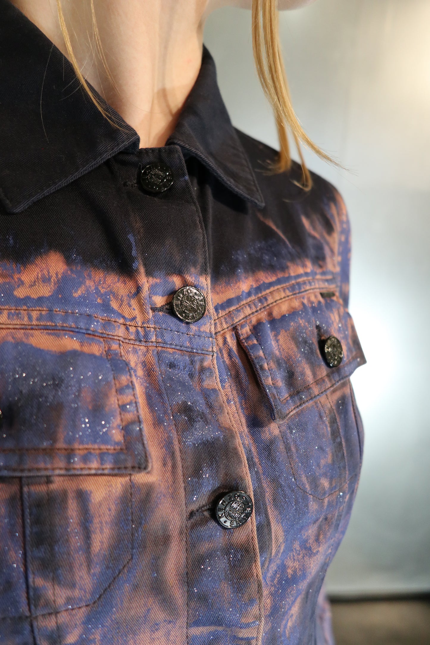 KENZO Jeans Brush Strokes Design Denim Jacket