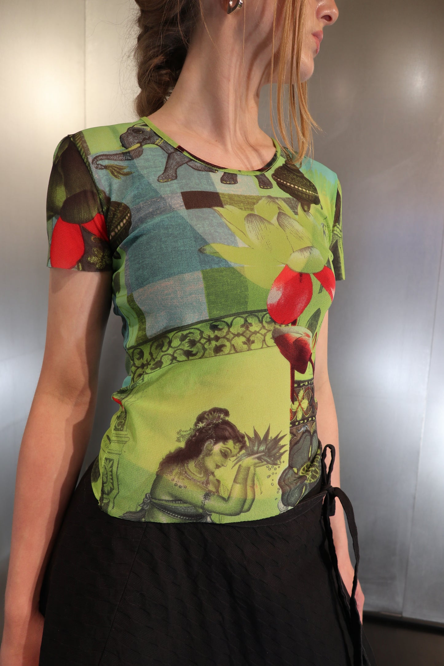 Kenzo printed mesh top