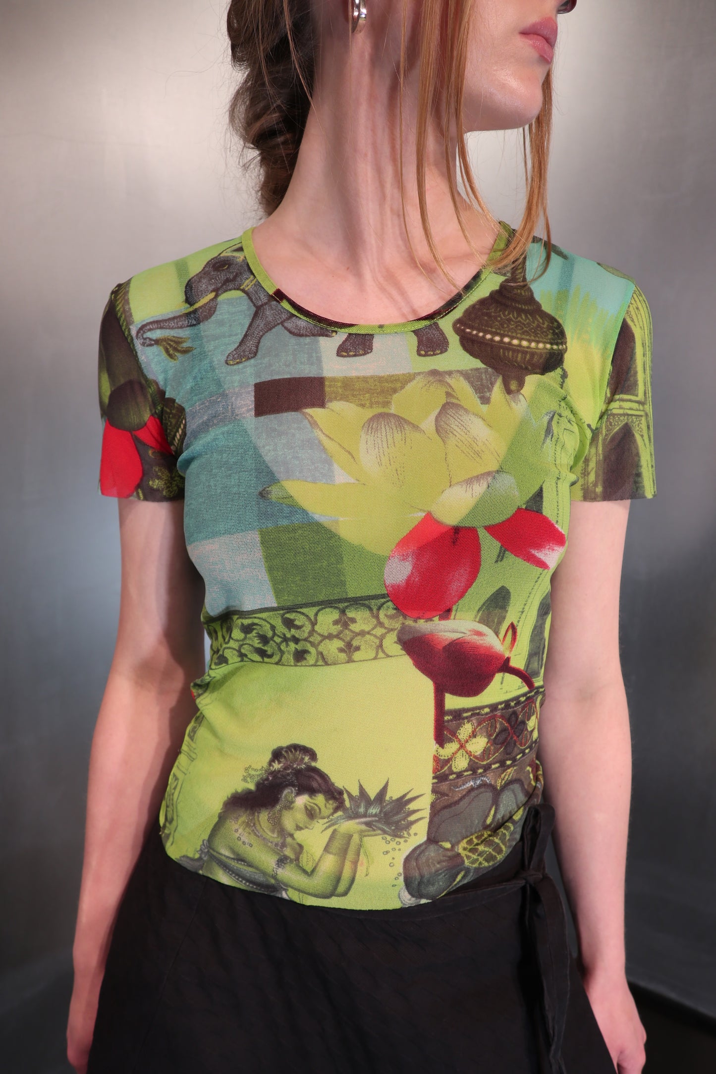 Kenzo printed mesh top