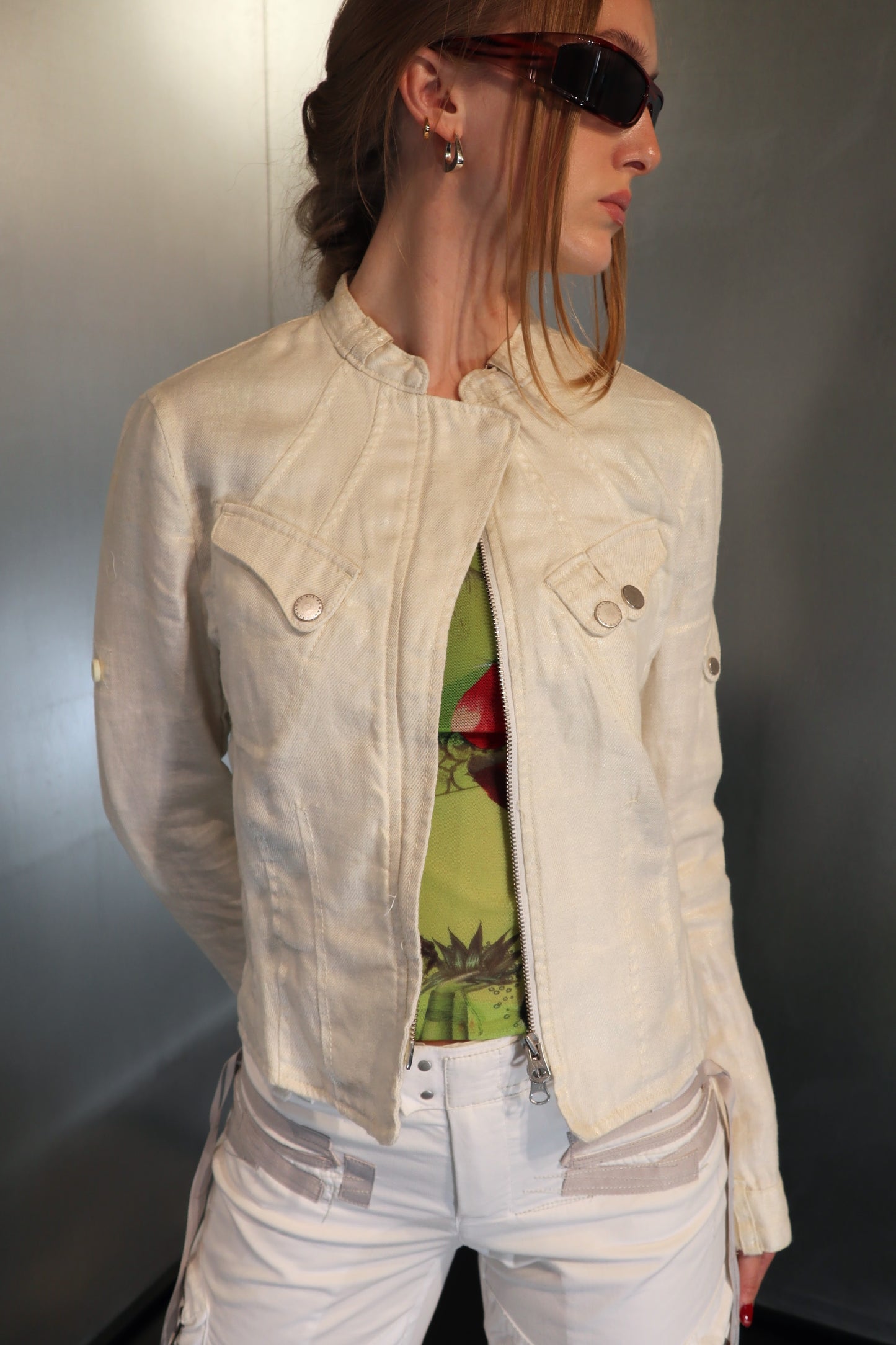 2000´s Armani Exchange Soft Linnen Biker Jacket