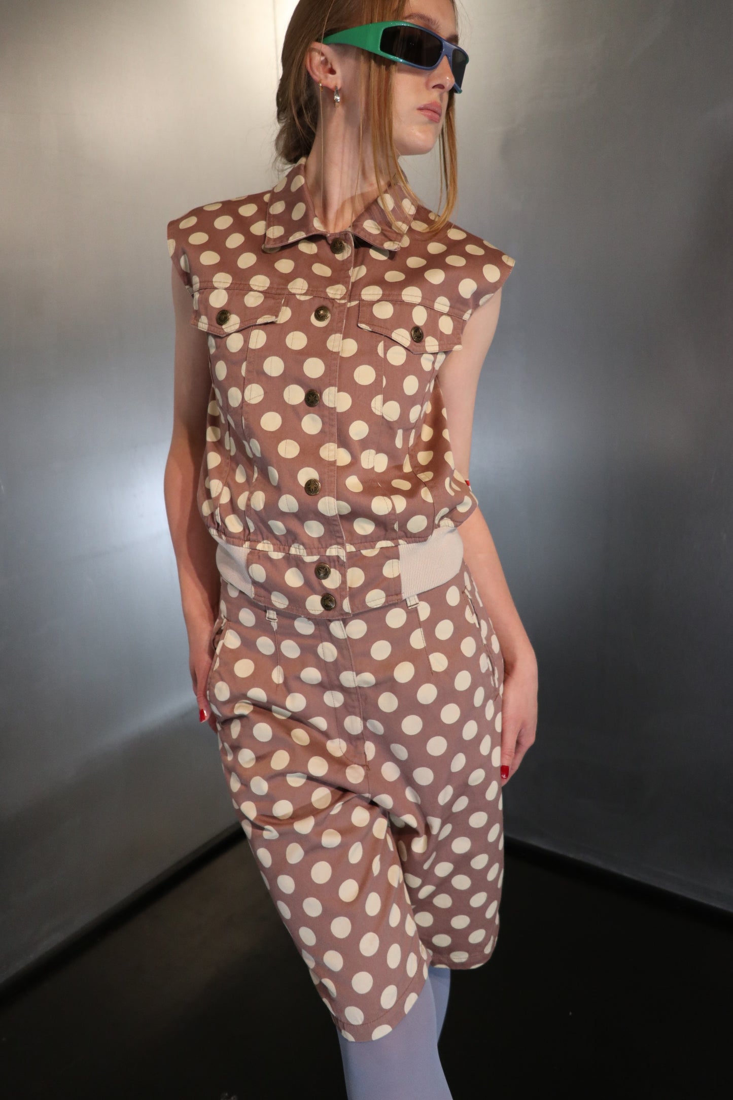 Rare Moschino polkadot Bermuda set