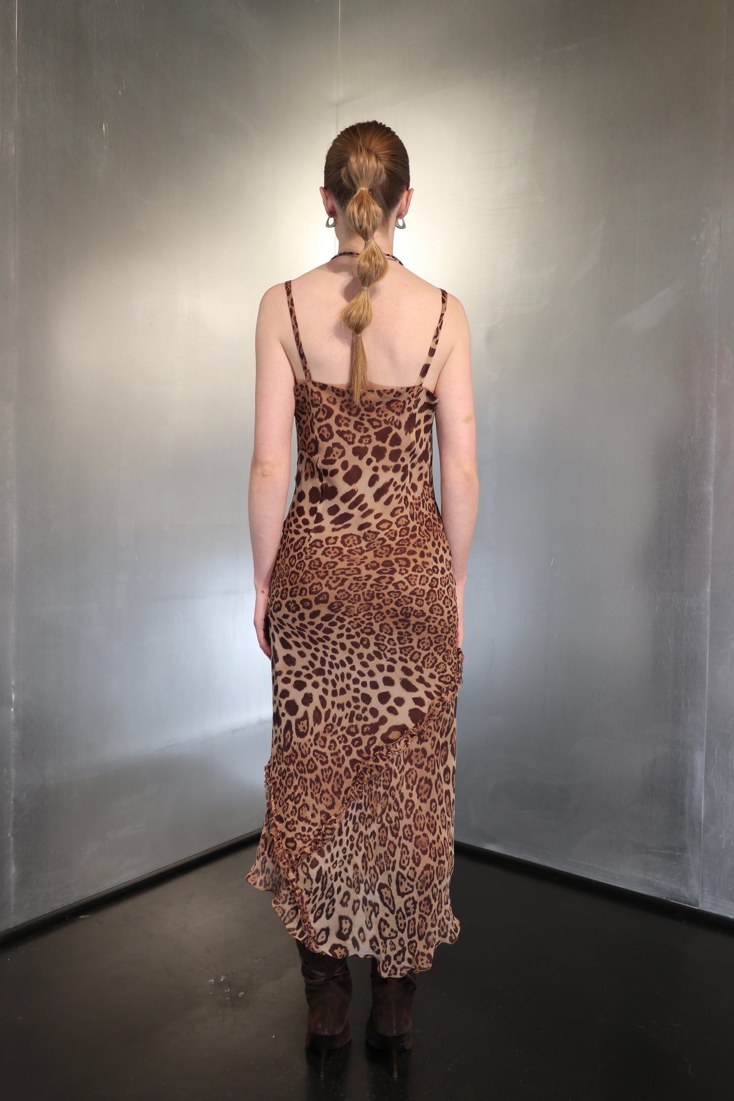 Vintage iBlues Max Mara Leopard Silk Slip Dress