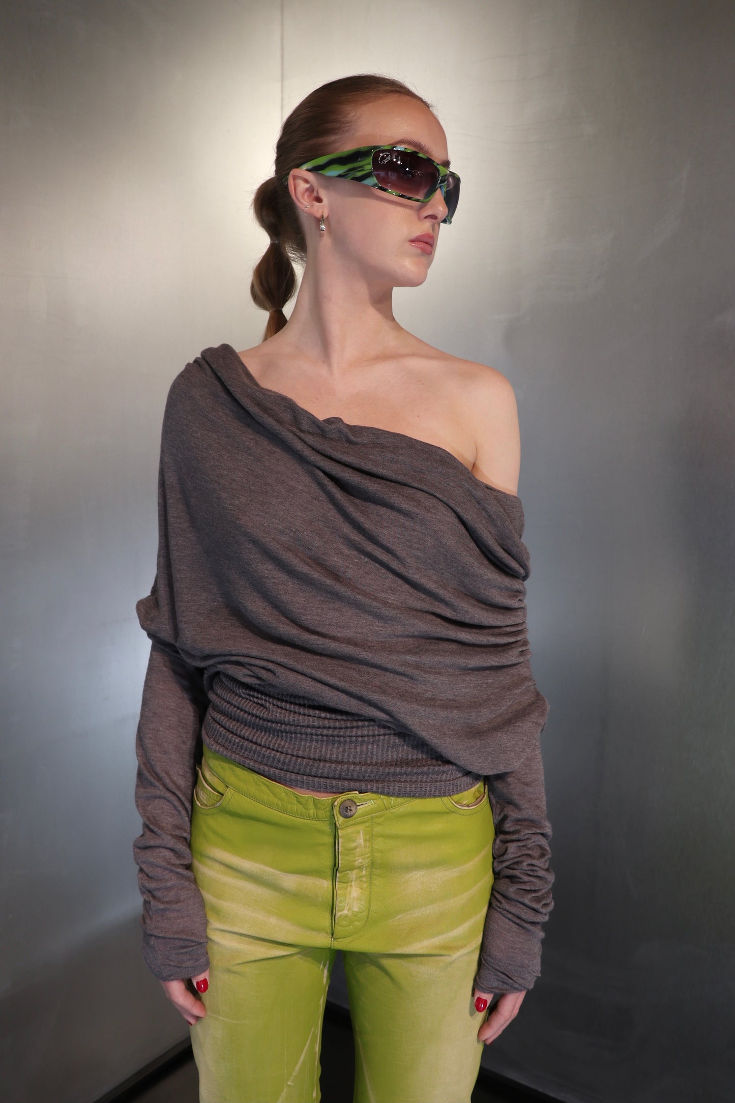 Max Mara Bodywear Draped Multi-Way Angora Blend Top