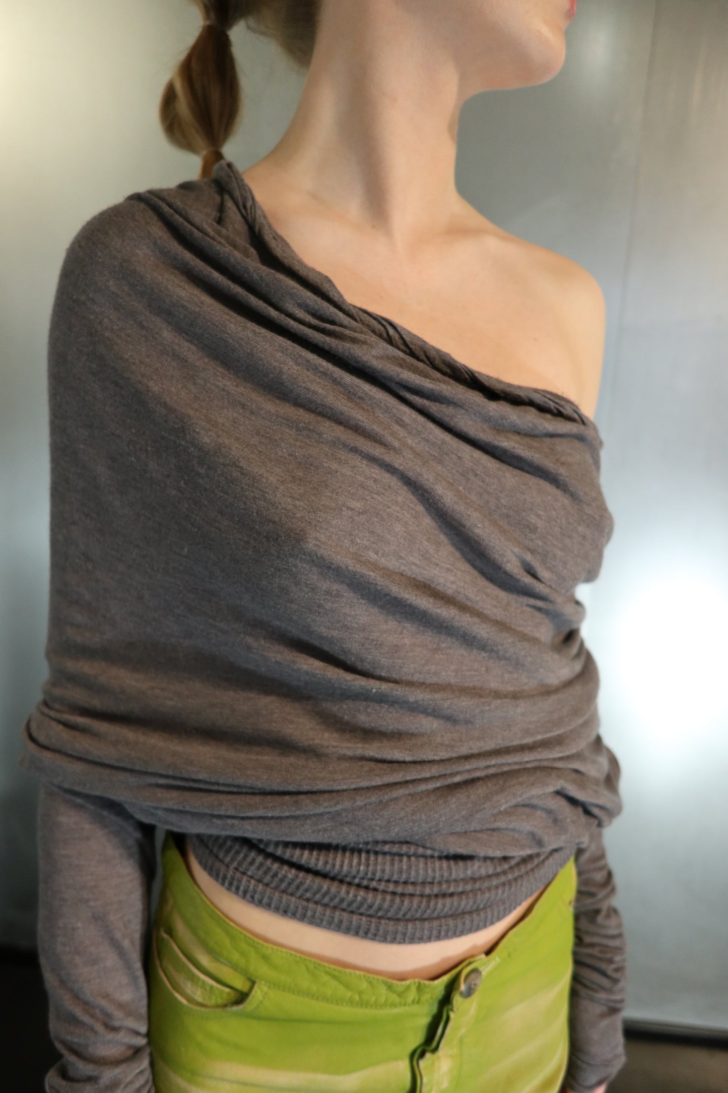 Max Mara Bodywear Draped Multi-Way Angora Blend Top