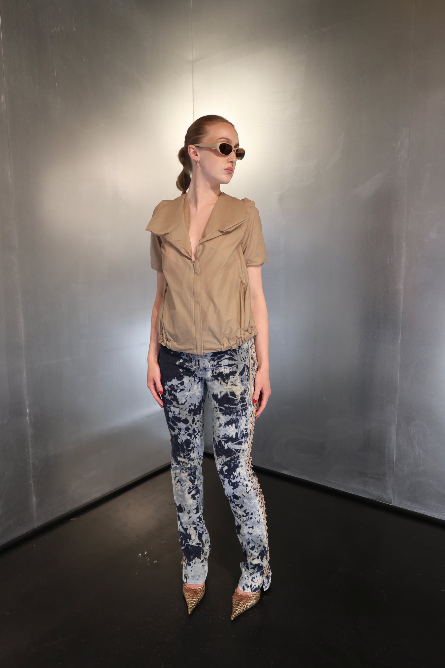 Plein Sud Jeanius Side Lace-Up Y2K Jeans