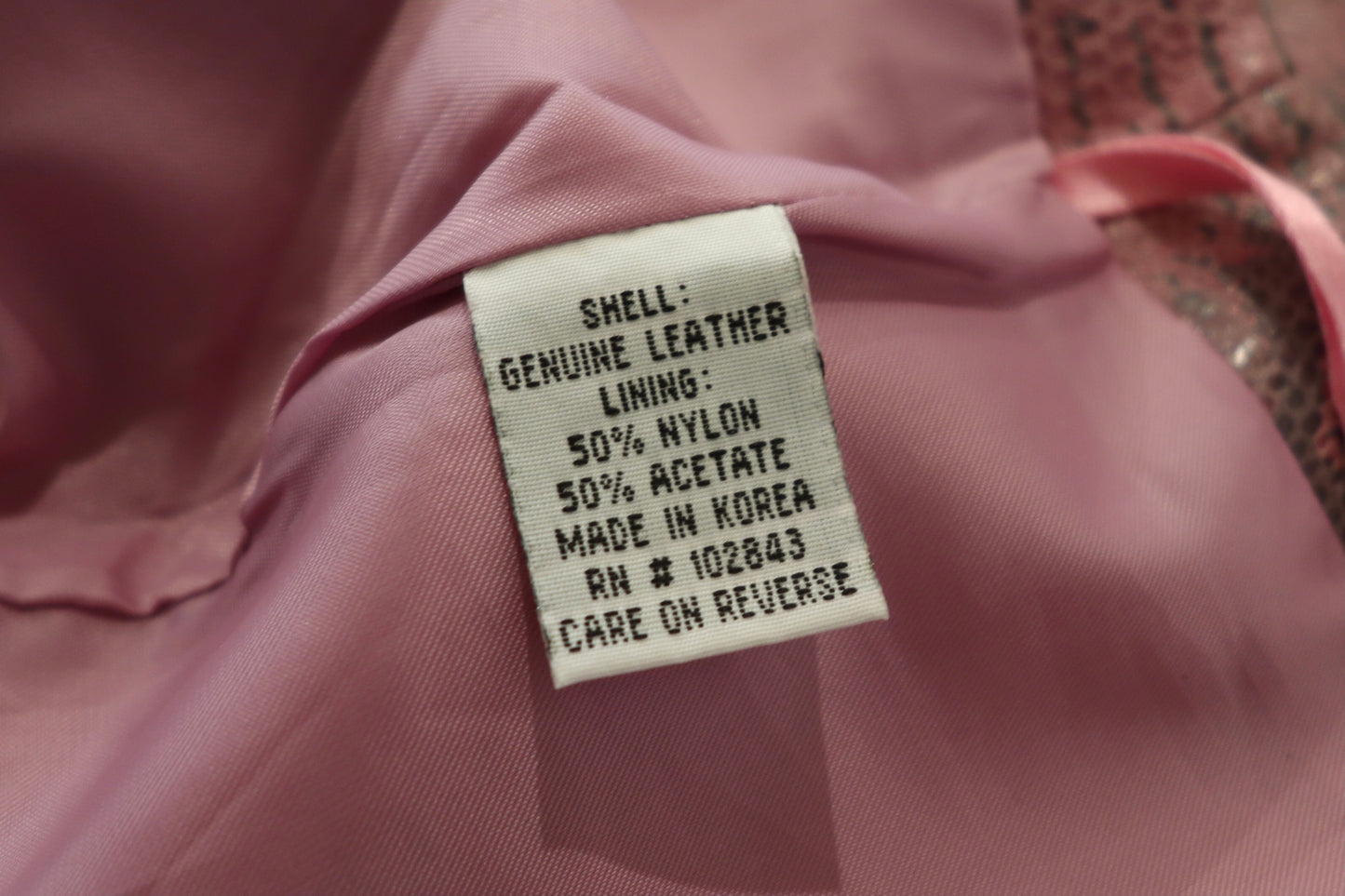 Pink Snakeskin print leather pencil skirt
