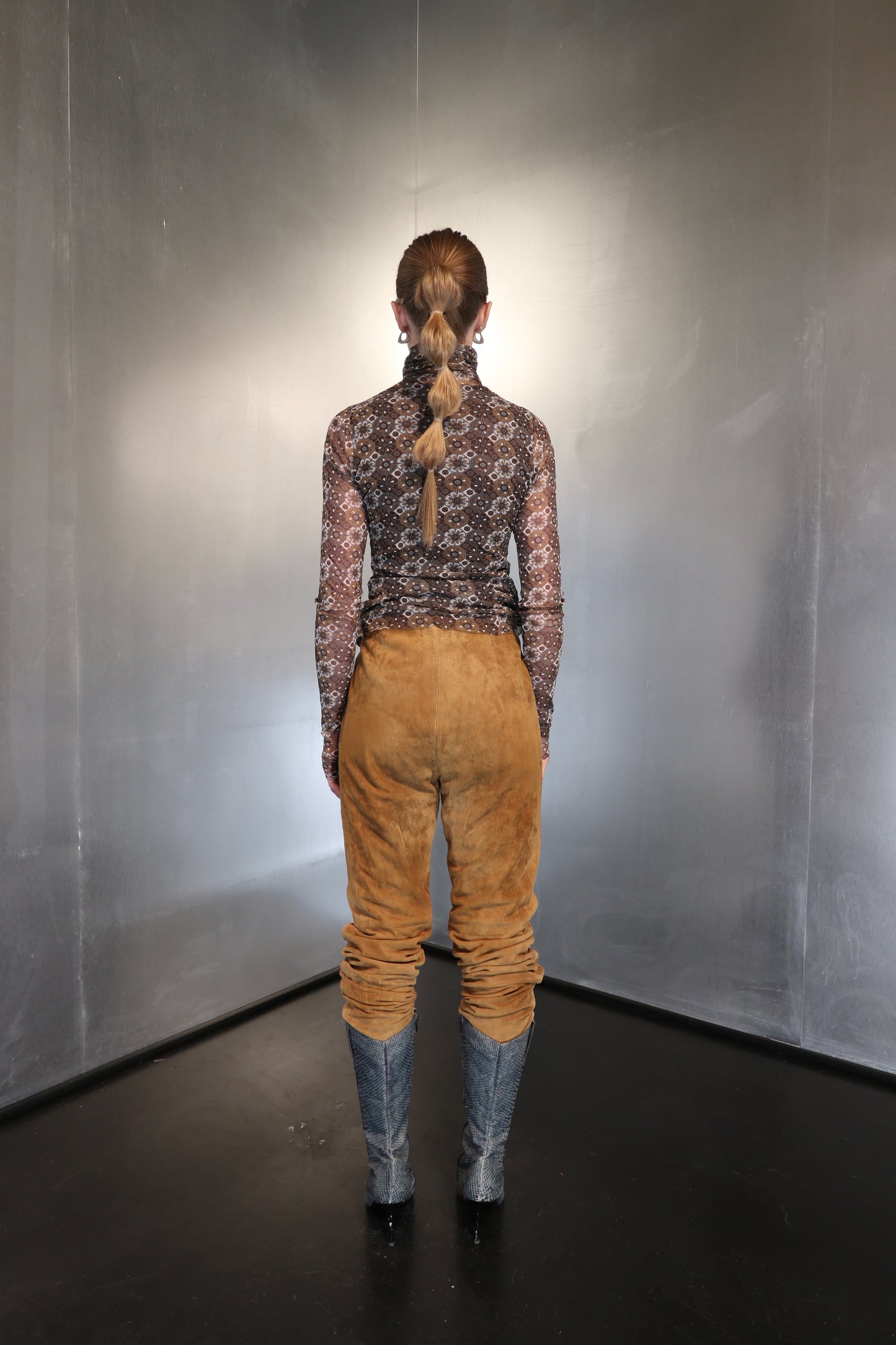 Vintage Celine Paris High-Waisted Suede Trousers