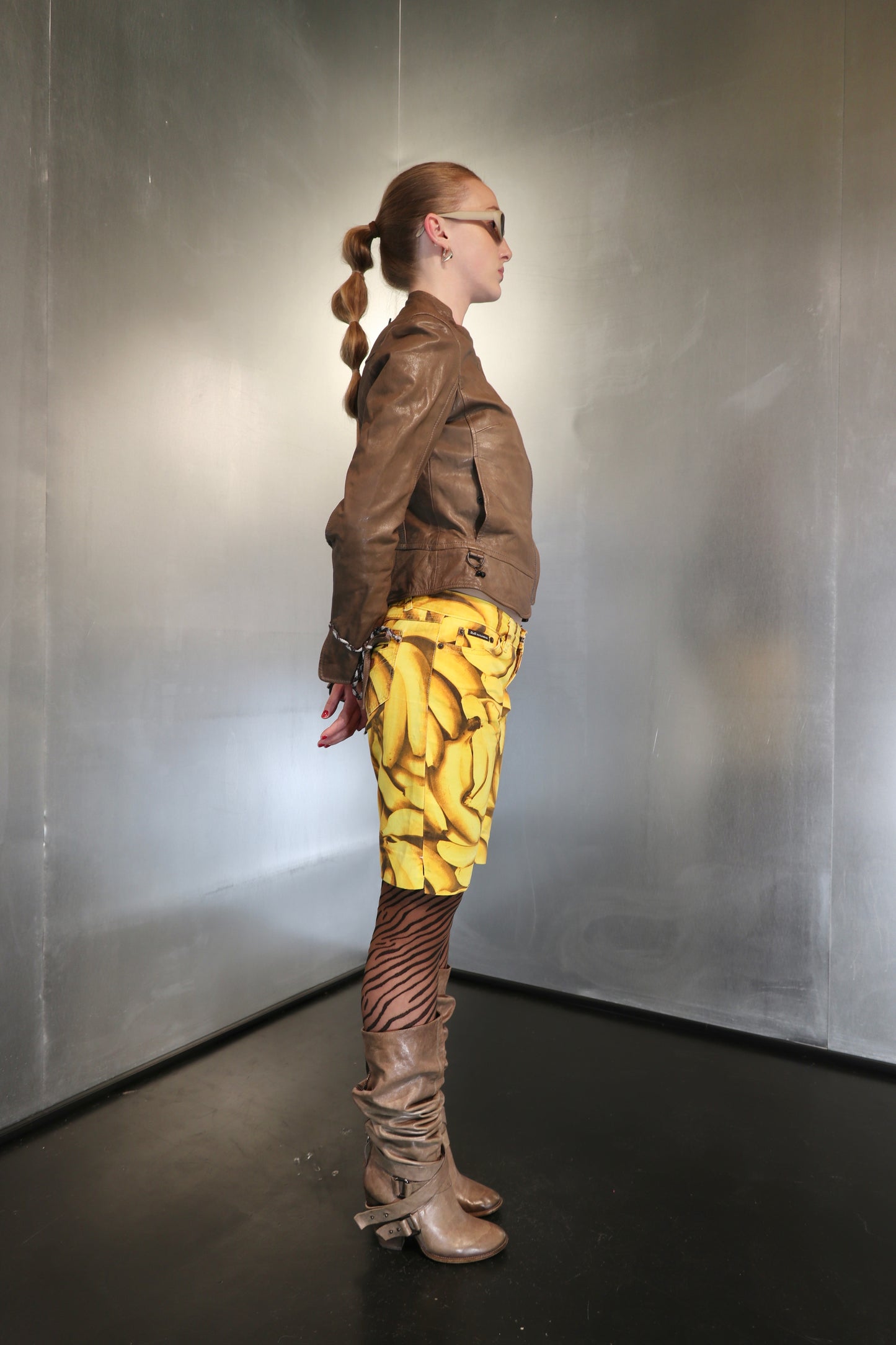 BOSS Orange Brown Fitted Leather Jacket