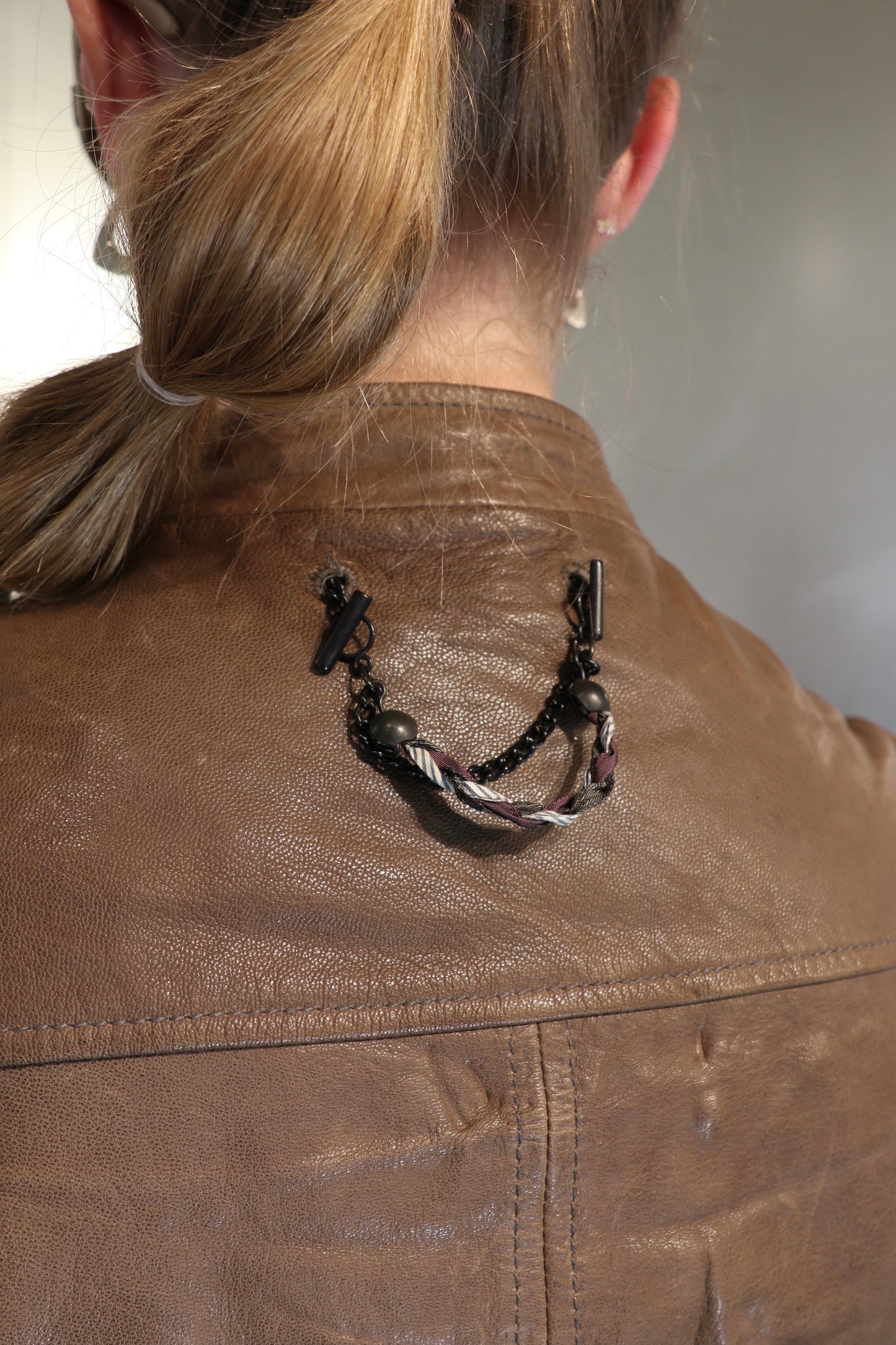 BOSS Orange Brown Fitted Leather Jacket