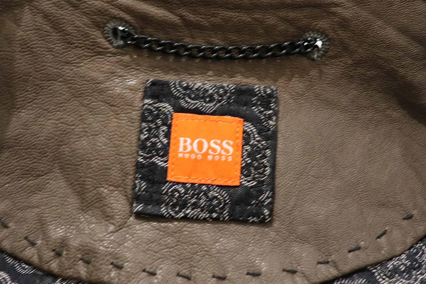 BOSS Orange Brown Fitted Leather Jacket