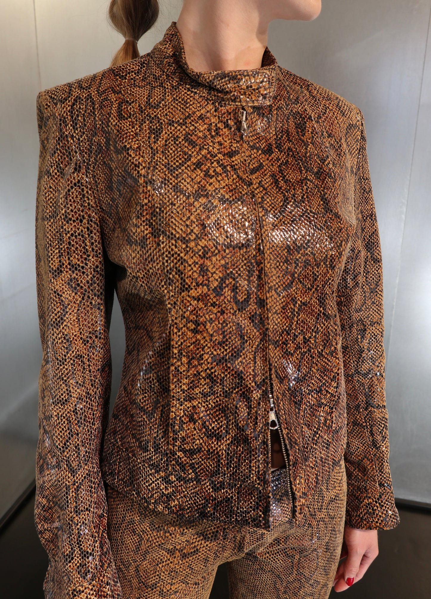 Mauritius snake print leather set