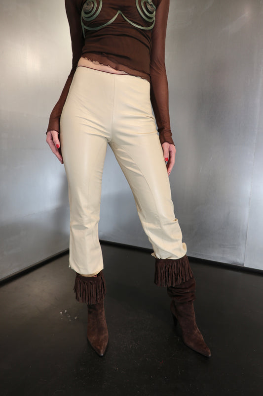 Gian Carlo Rossi White leather capri´s