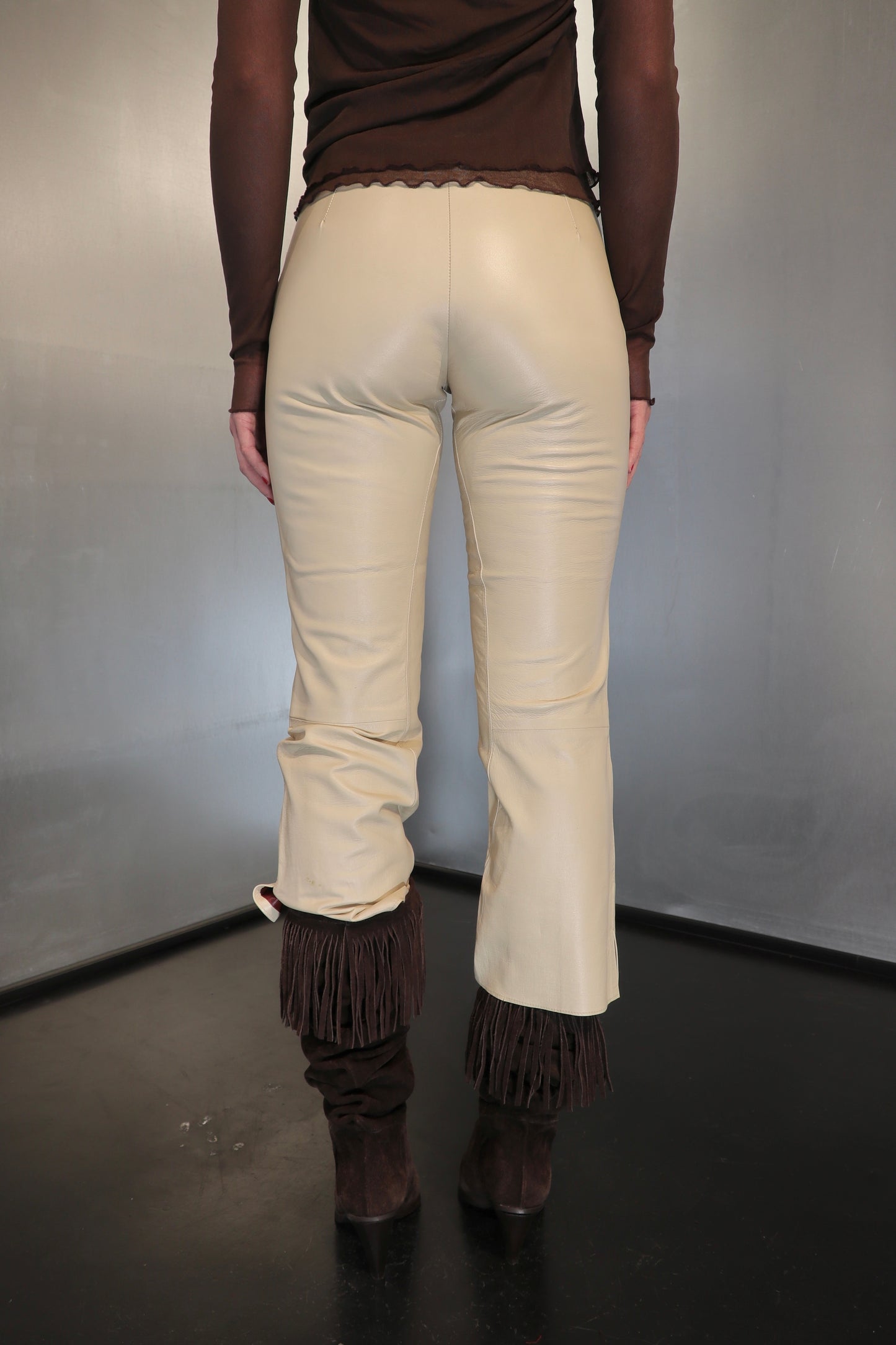Gian Carlo Rossi White leather capri´s
