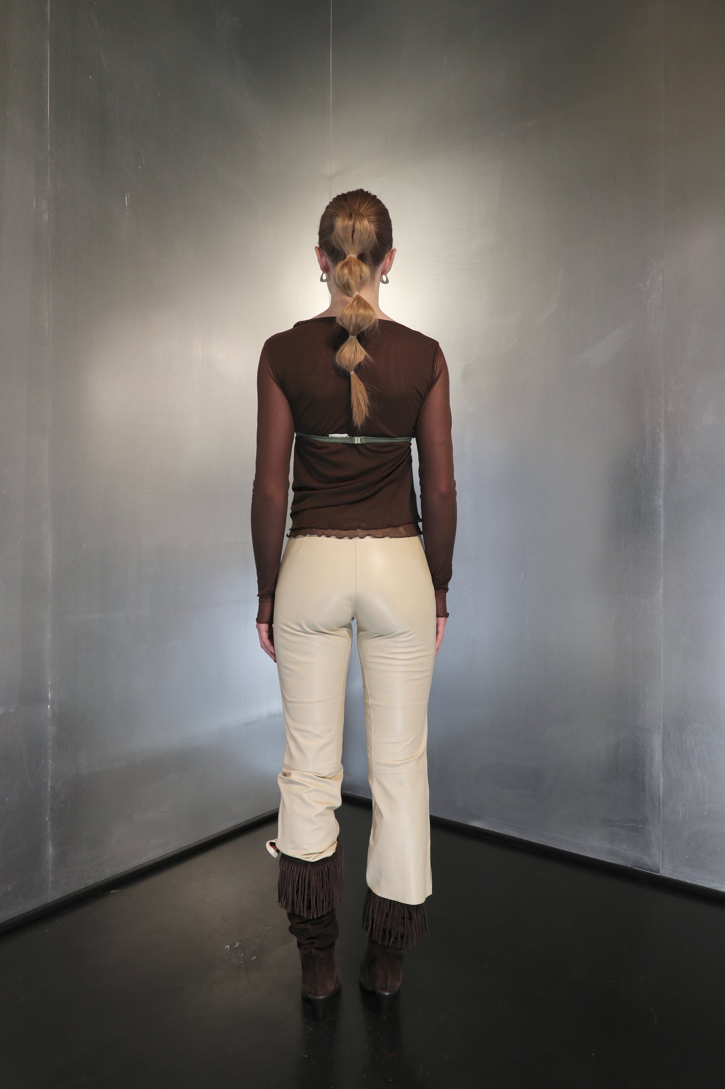 Gian Carlo Rossi White leather capri´s