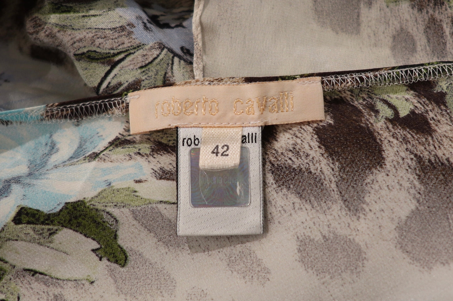 Vintage Roberto Cavalli Floral Leopard Silk Lingerie Set