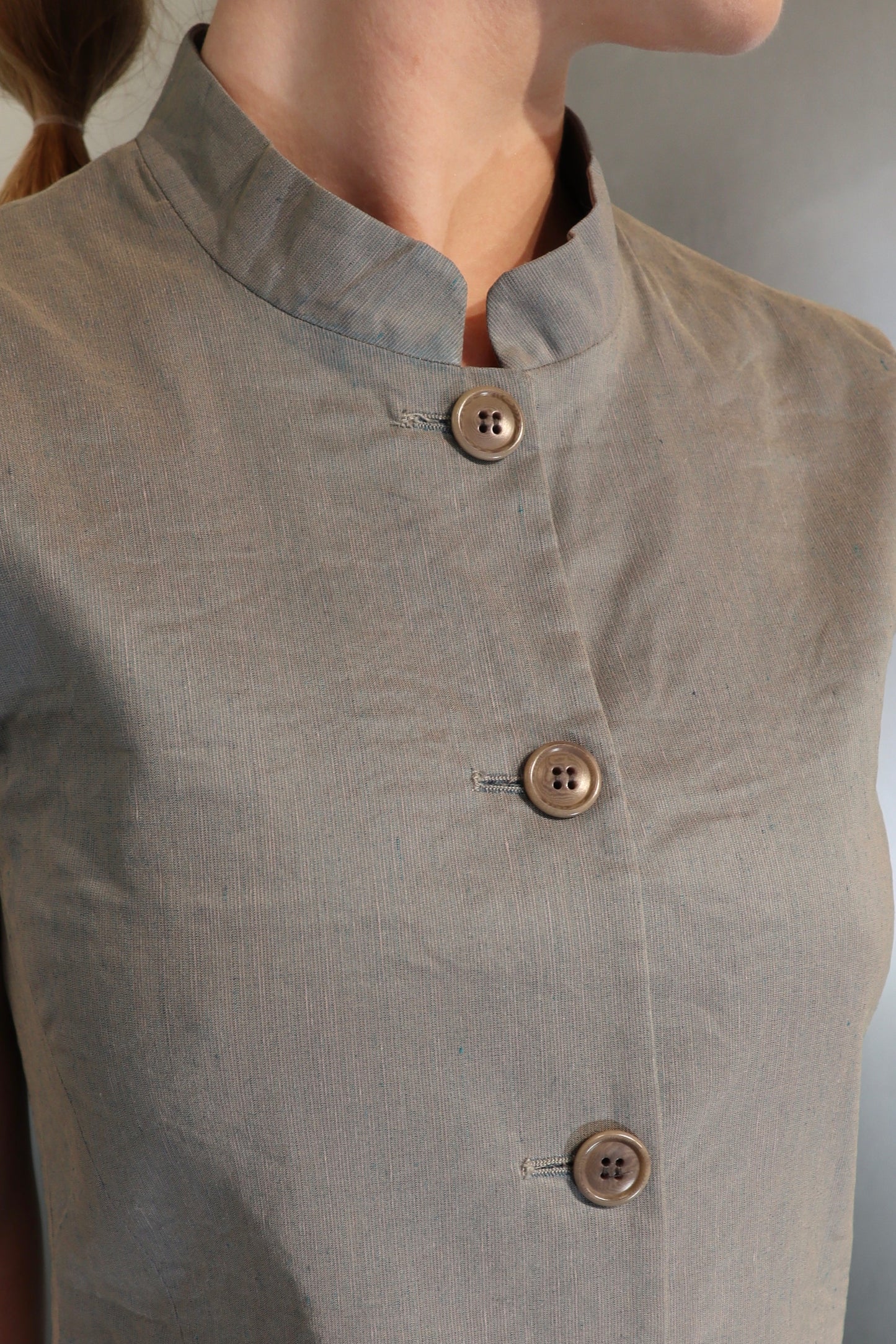 Vintage cK Calvin Klein Linen Tailored Mini Dress