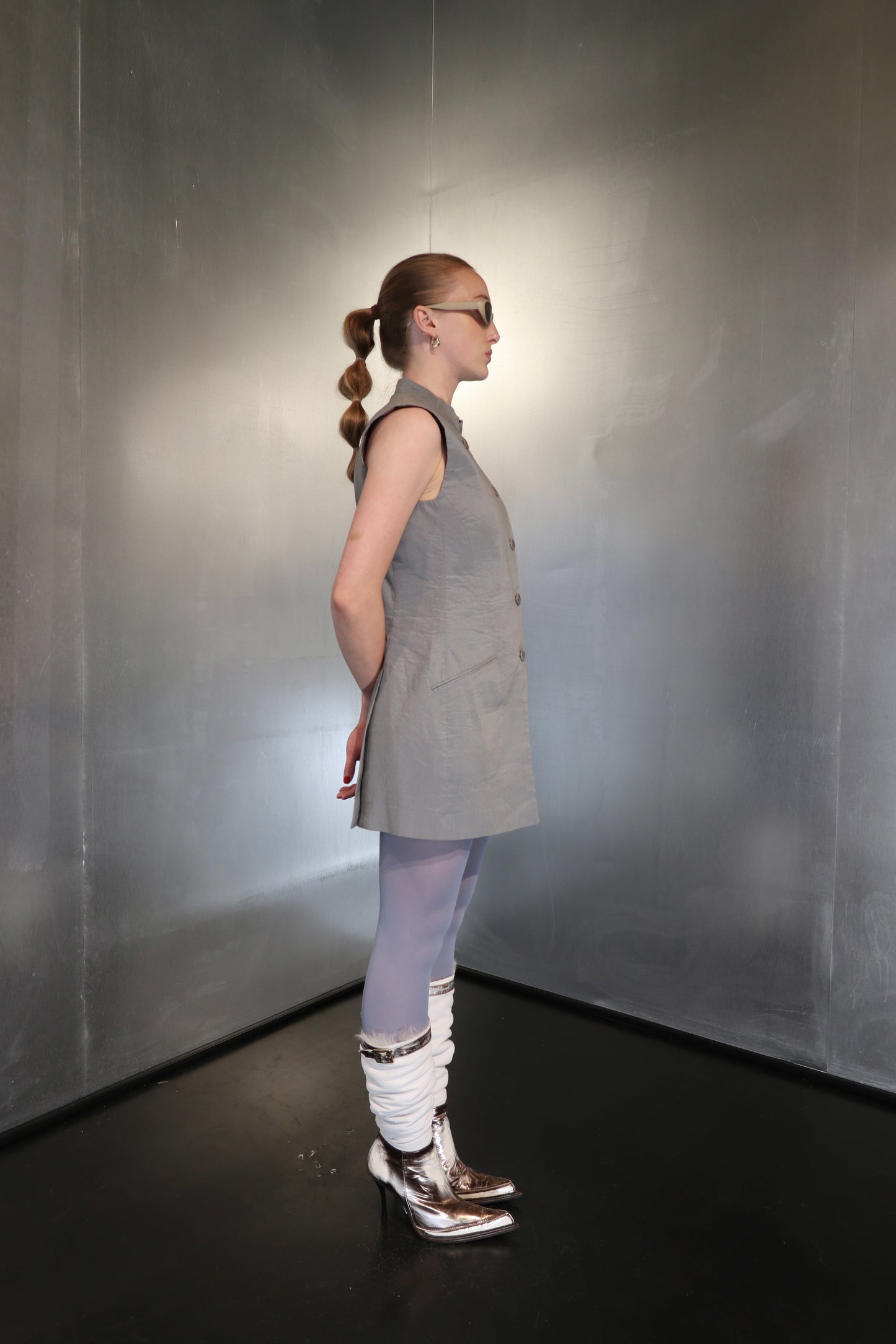 Vintage cK Calvin Klein Linen Tailored Mini Dress