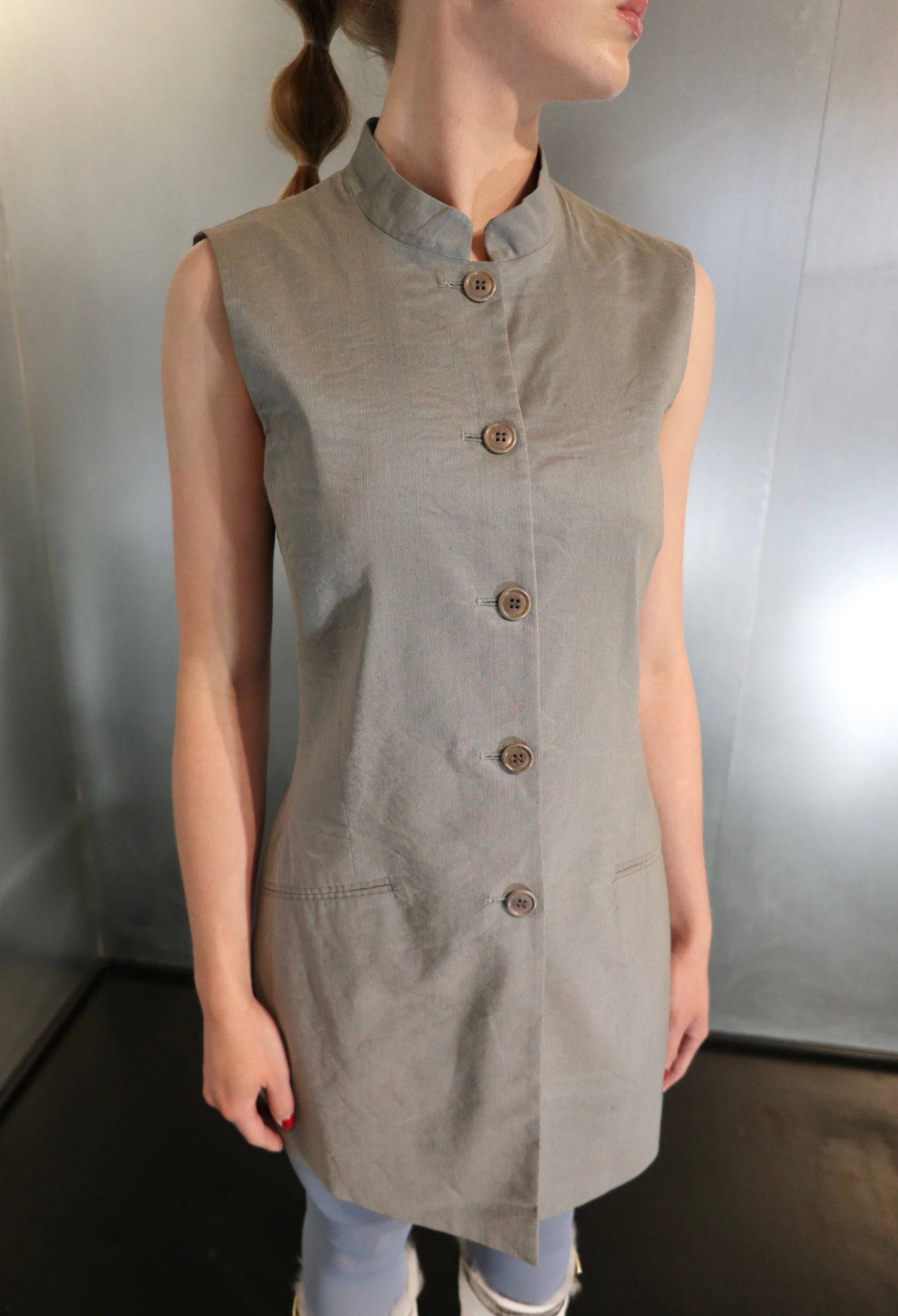 Vintage cK Calvin Klein Linen Tailored Mini Dress