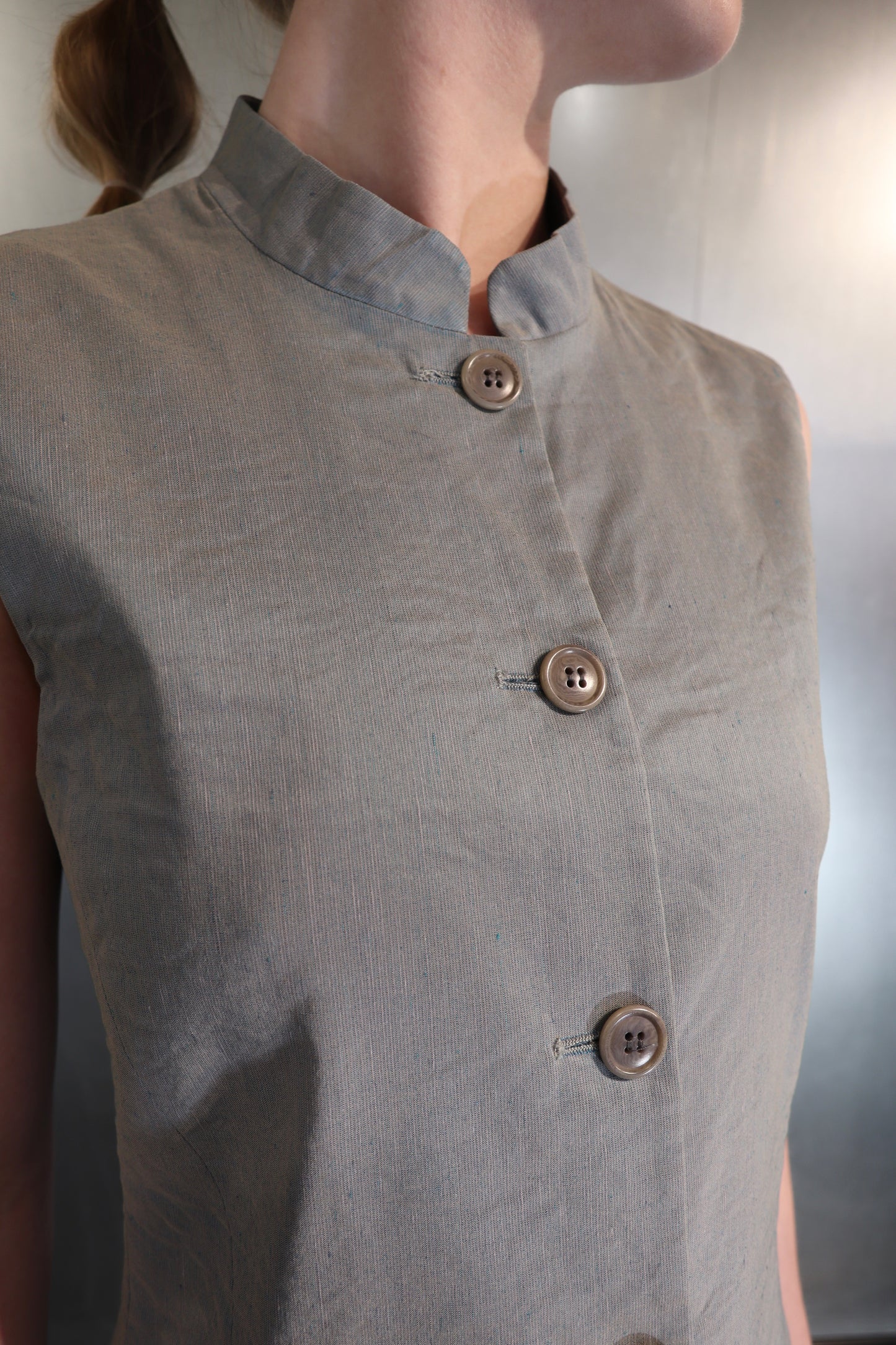 Vintage cK Calvin Klein Linen Tailored Mini Dress