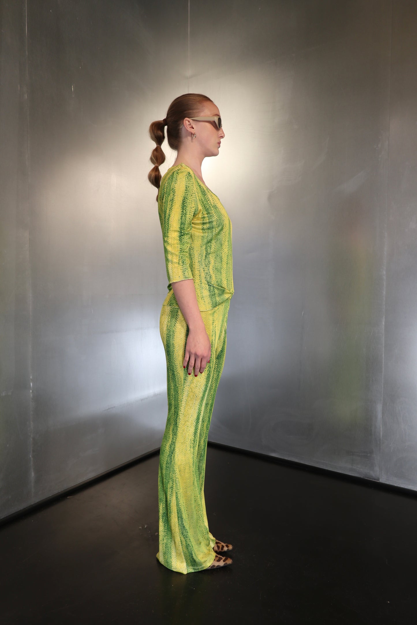 Vintage Class Roberto Cavalli Green Snake Print Set