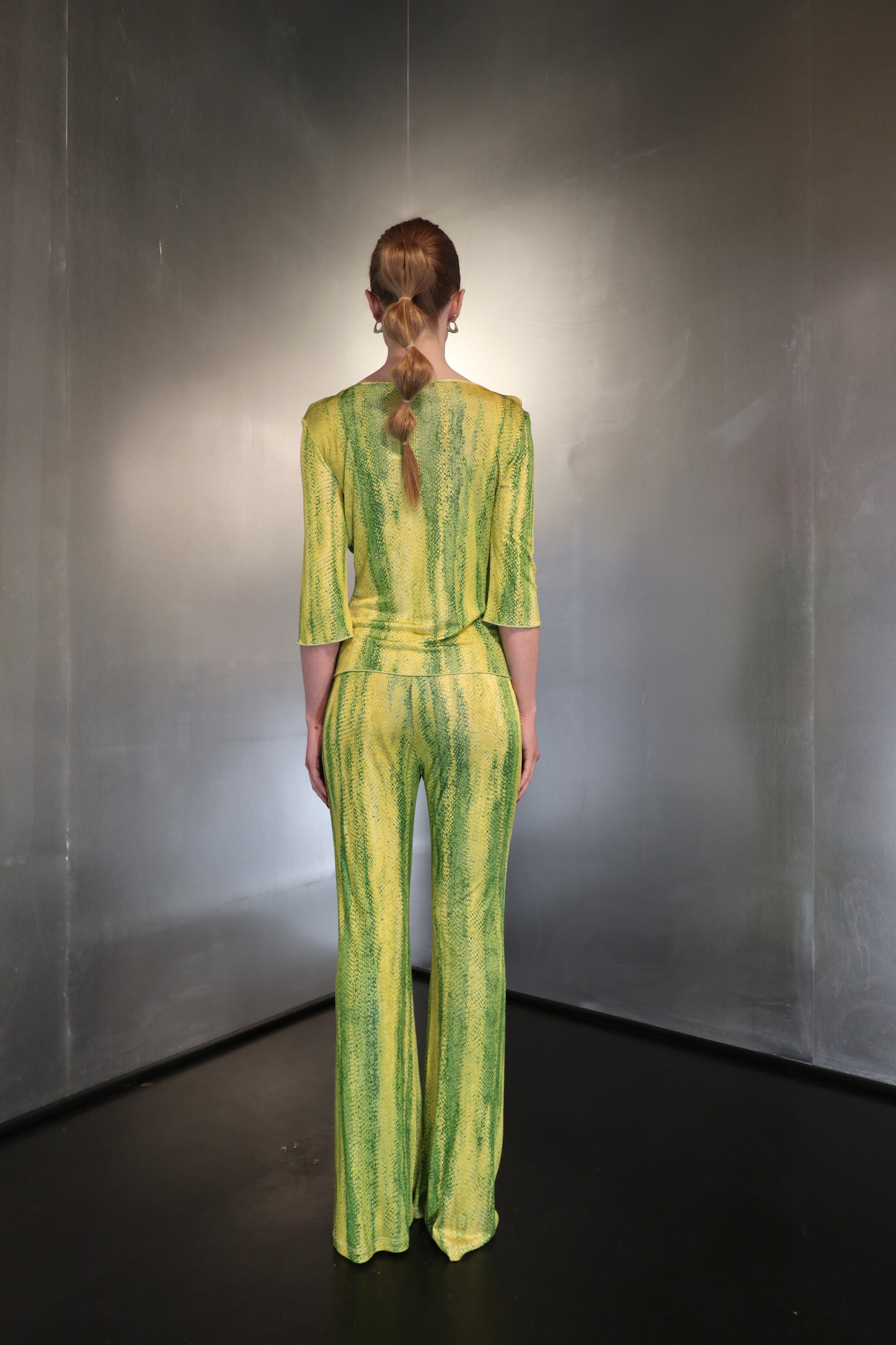 Vintage Class Roberto Cavalli Green Snake Print Set
