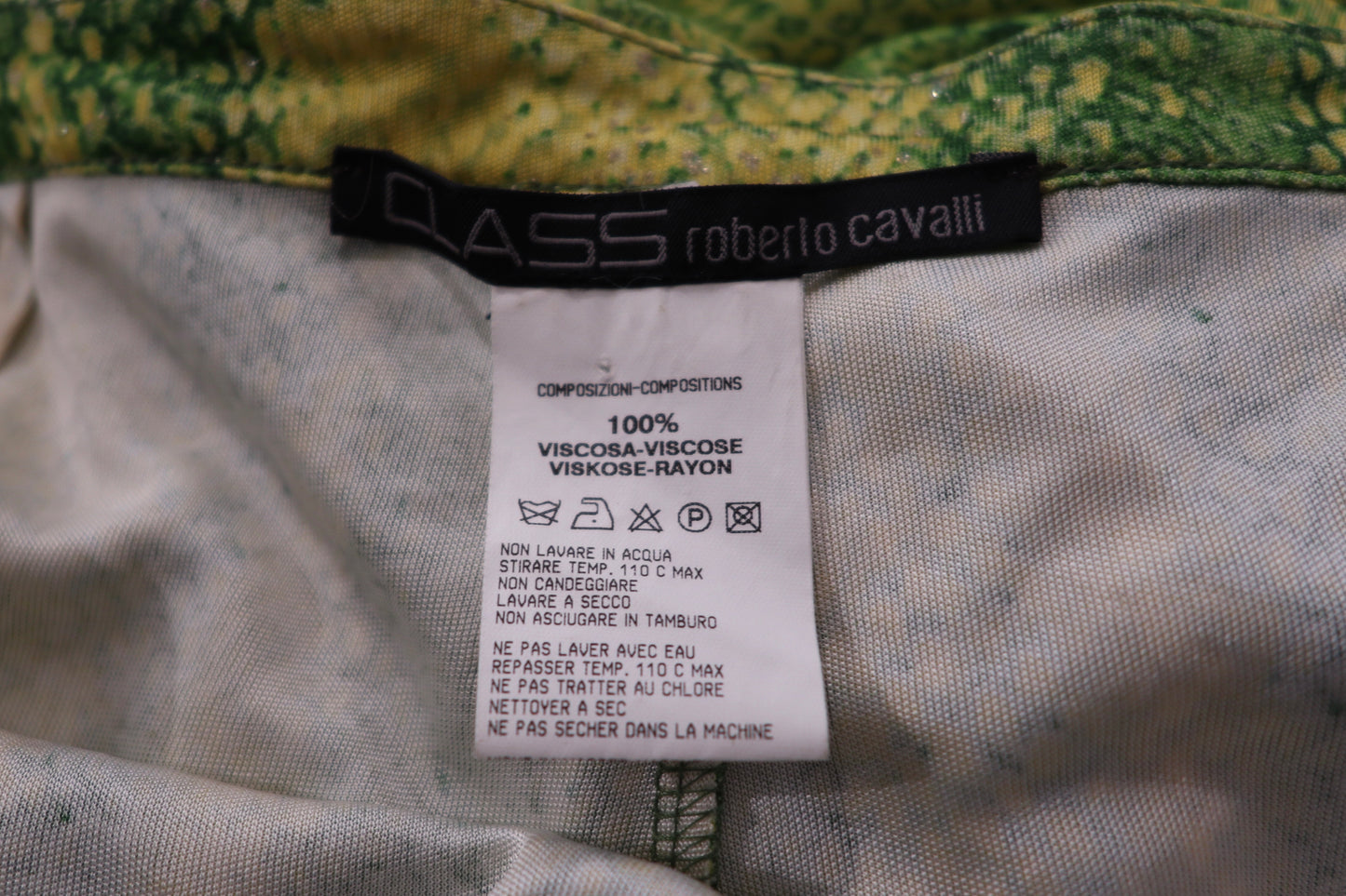 Vintage Class Roberto Cavalli Green Snake Print Set