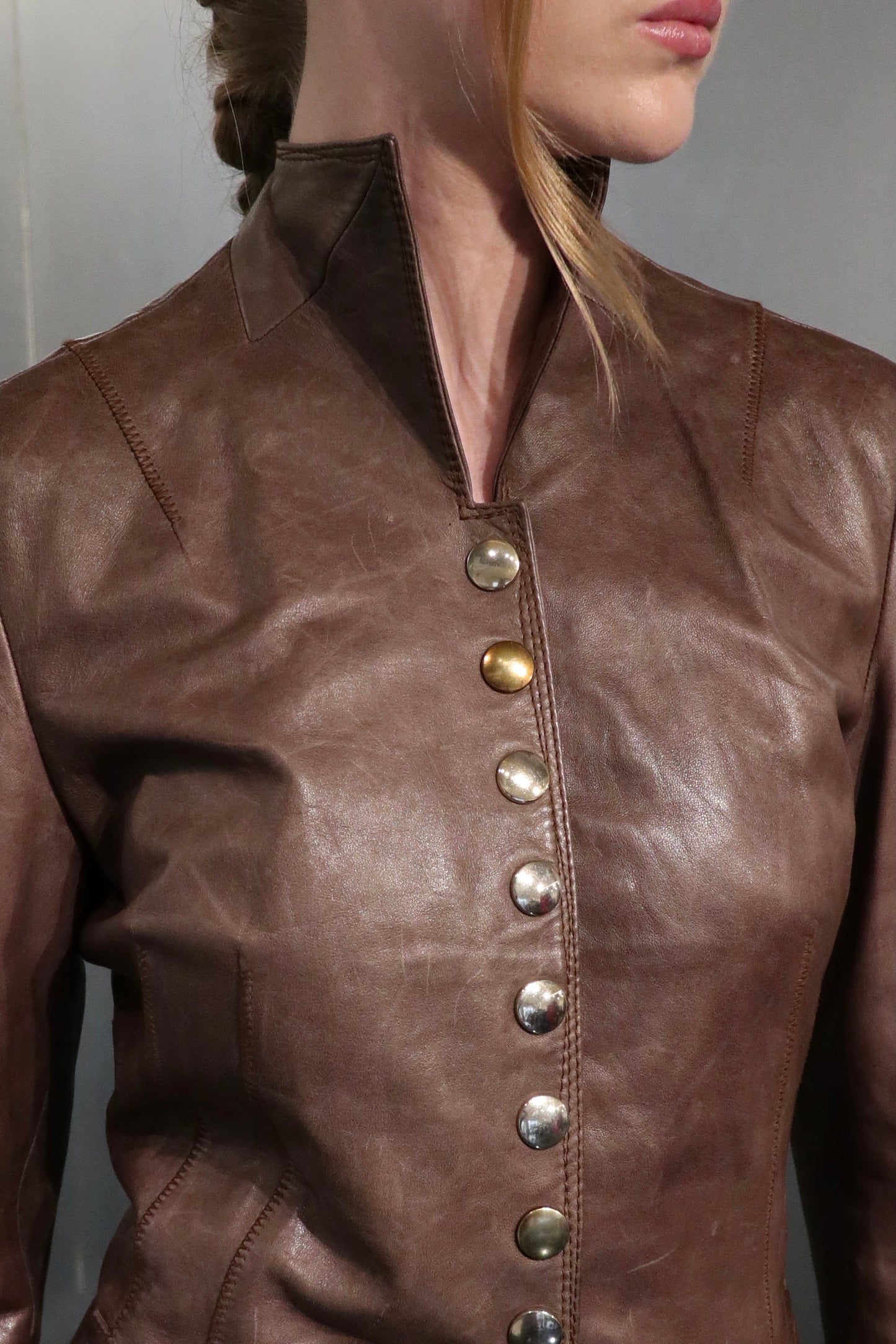 Vintage Hugo Boss Lafaya Brown Lamb Leather Jacket