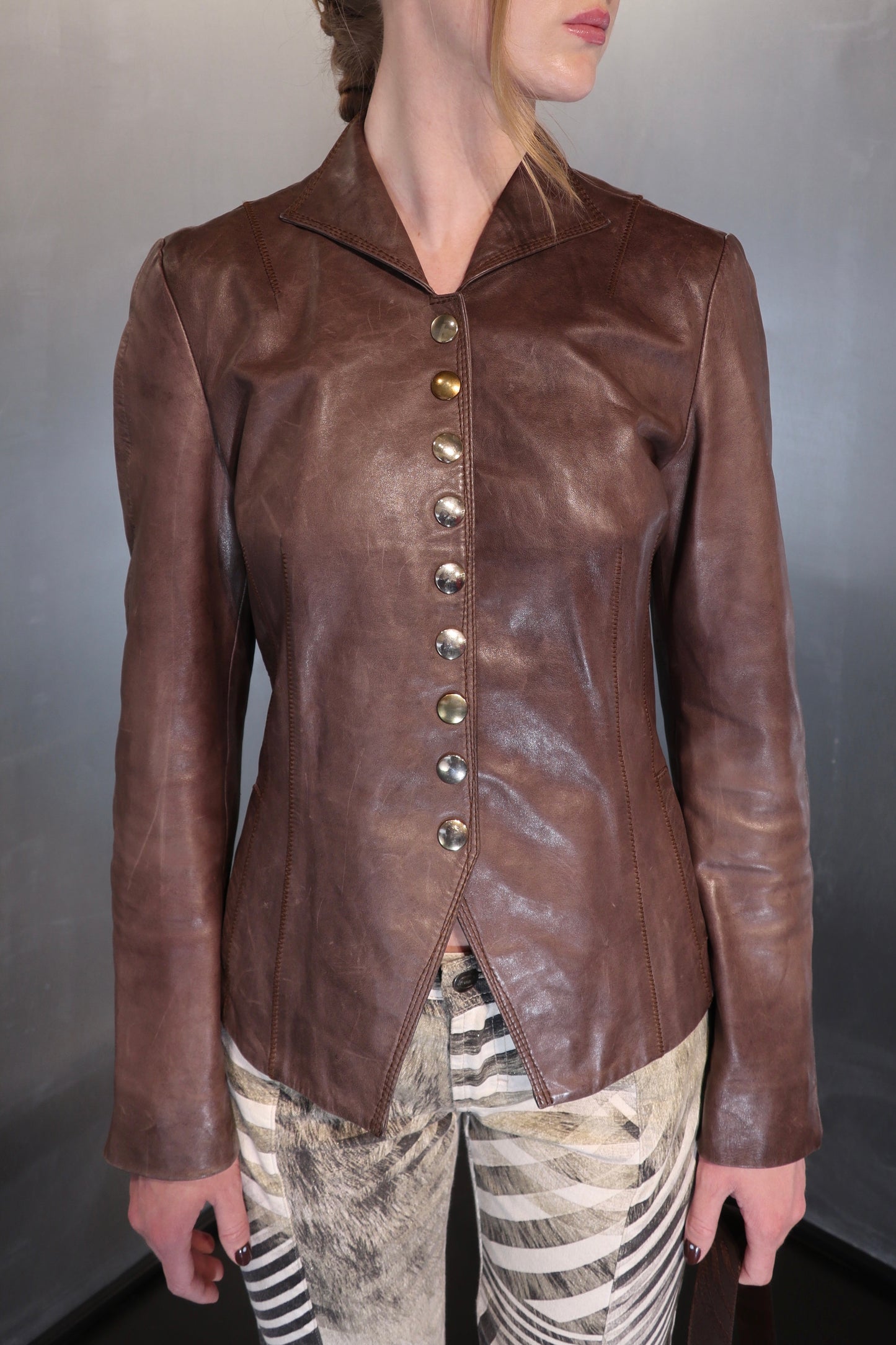 Vintage Hugo Boss Lafaya Brown Lamb Leather Jacket