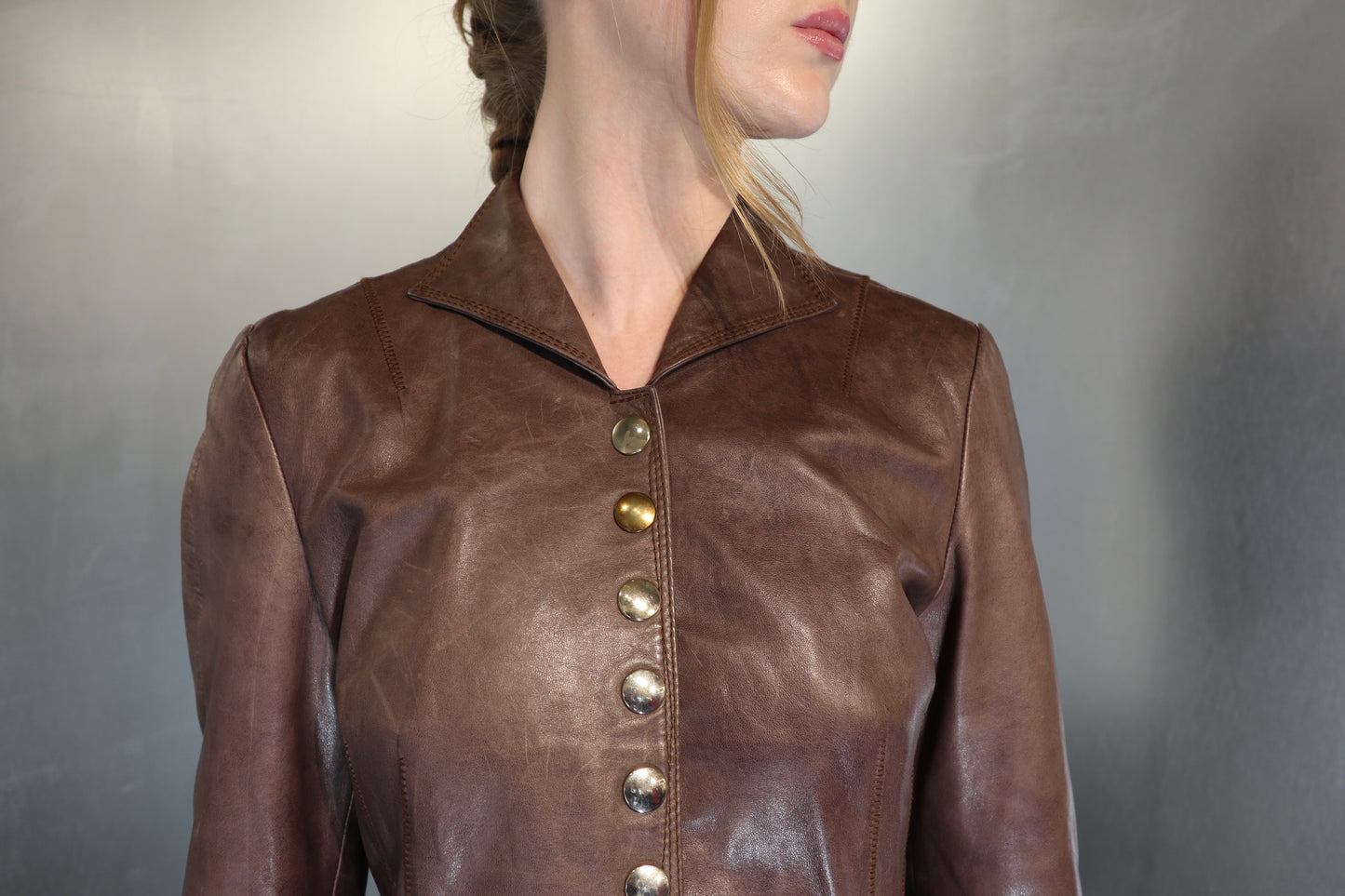 Vintage Hugo Boss Lafaya Brown Lamb Leather Jacket
