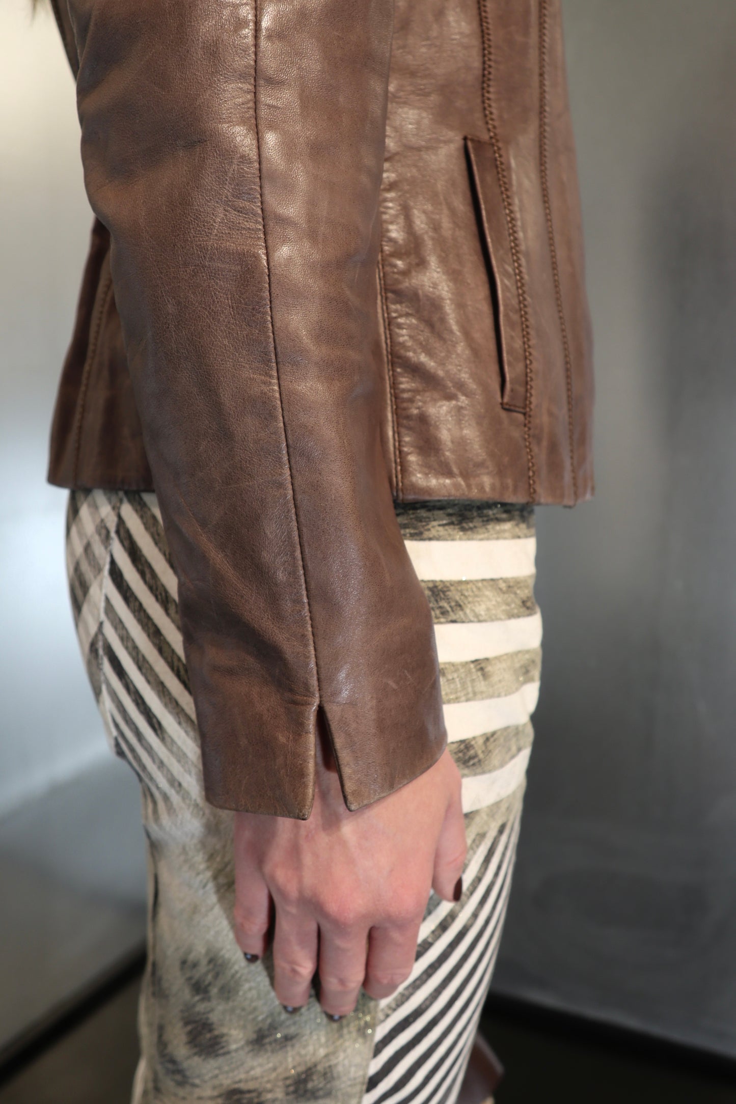 Vintage Hugo Boss Lafaya Brown Lamb Leather Jacket