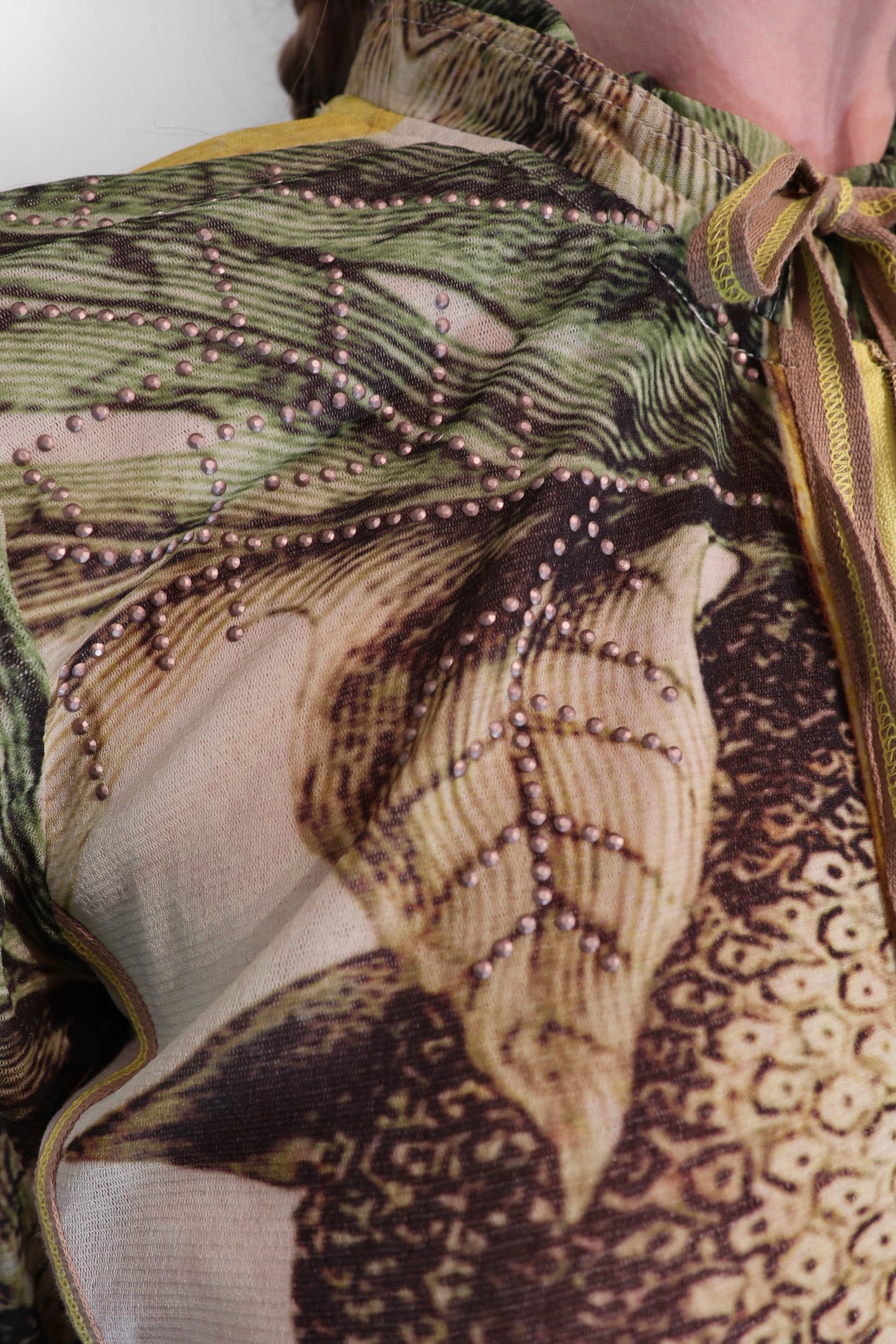 2000´s Tuzzi printed mesh zip topp