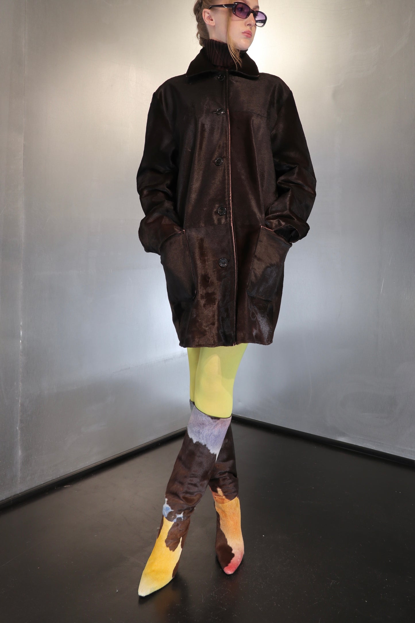 Catherine Khan Chocolate Brown Calf Hair Coat