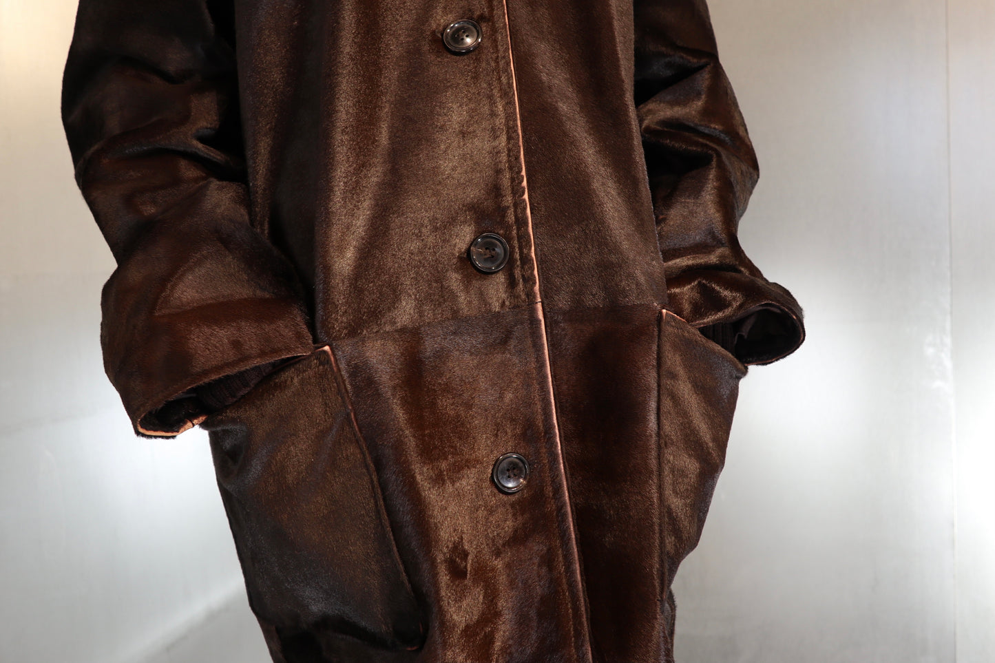 Catherine Khan Chocolate Brown Calf Hair Coat