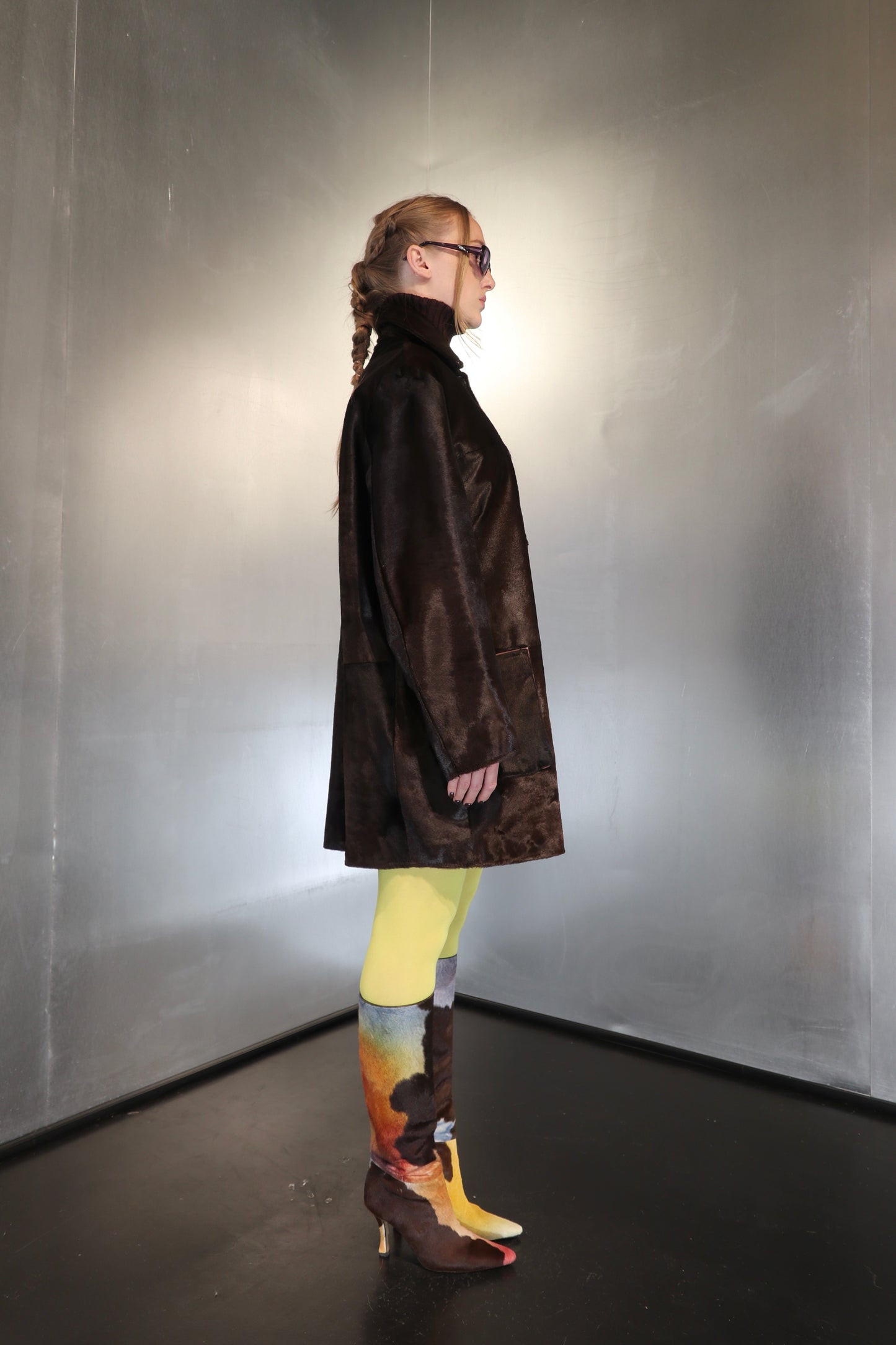 Catherine Khan Chocolate Brown Calf Hair Coat
