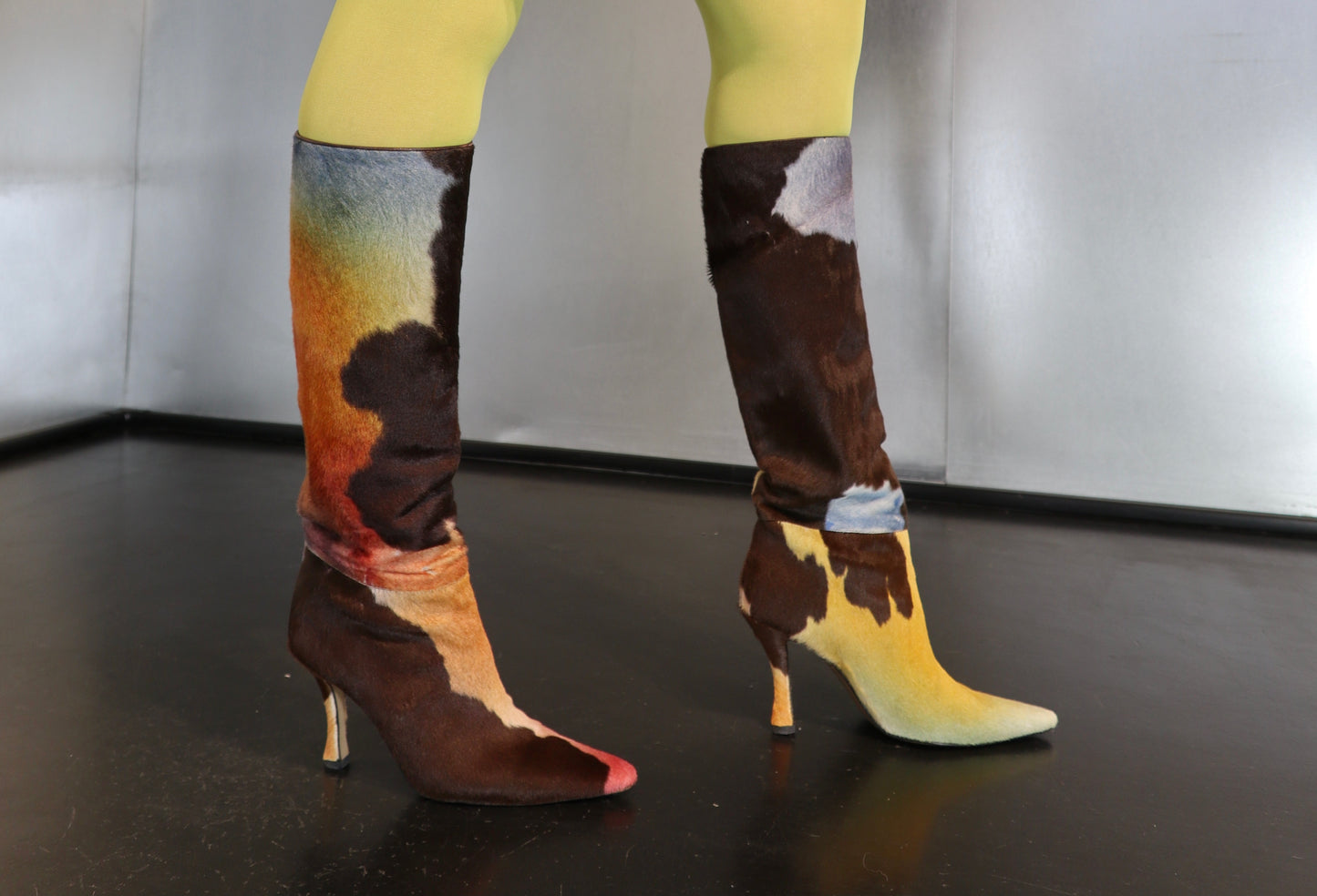 Handcrafted Italian Painted Calf Hair Boots