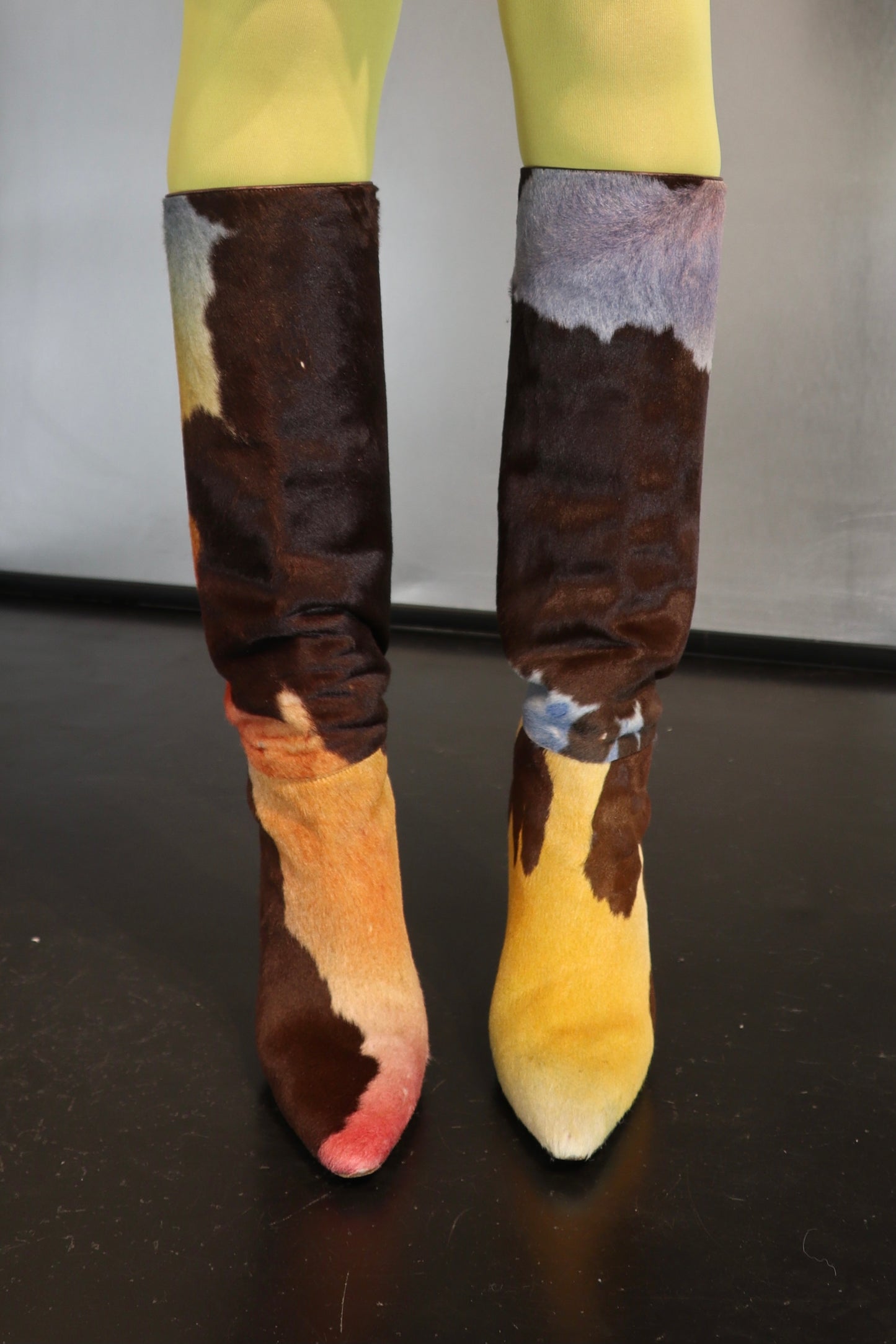 Handcrafted Italian Painted Calf Hair Boots