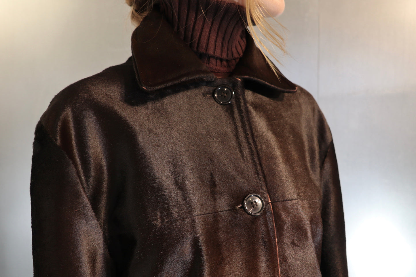 Catherine Khan Chocolate Brown Calf Hair Coat