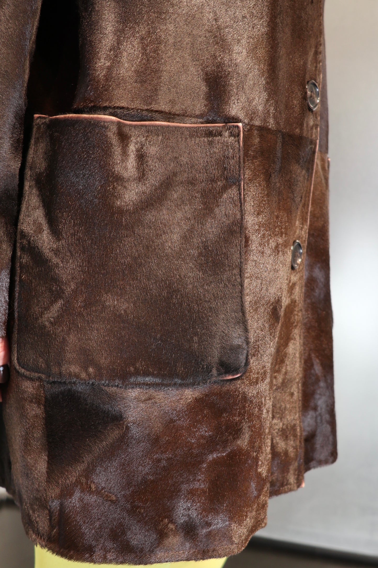Catherine Khan Chocolate Brown Calf Hair Coat