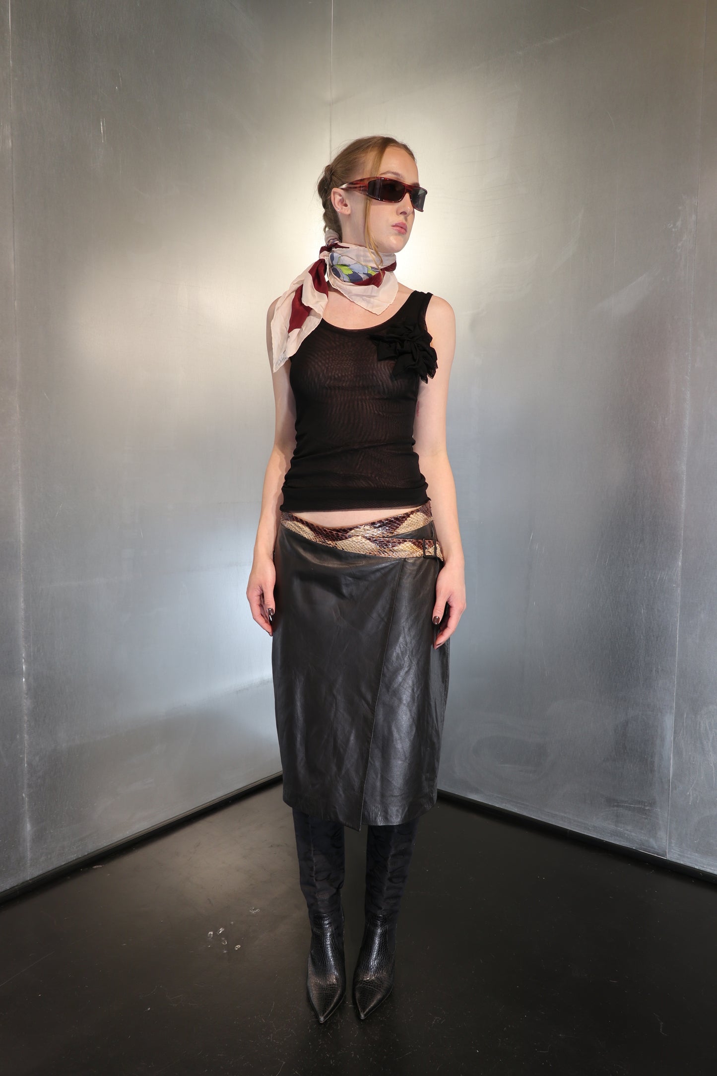 Y2K sheer mesh ruffle top