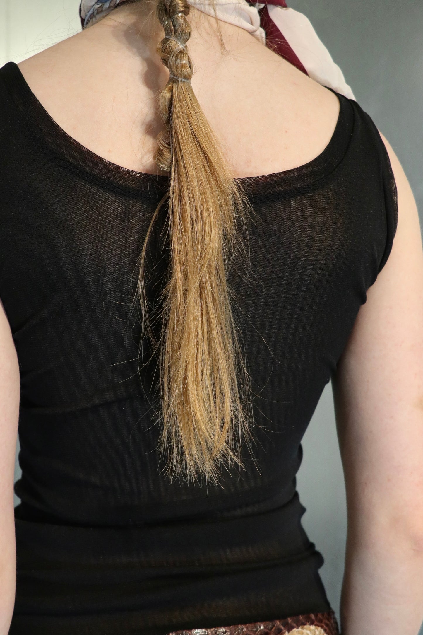Y2K sheer mesh ruffle top