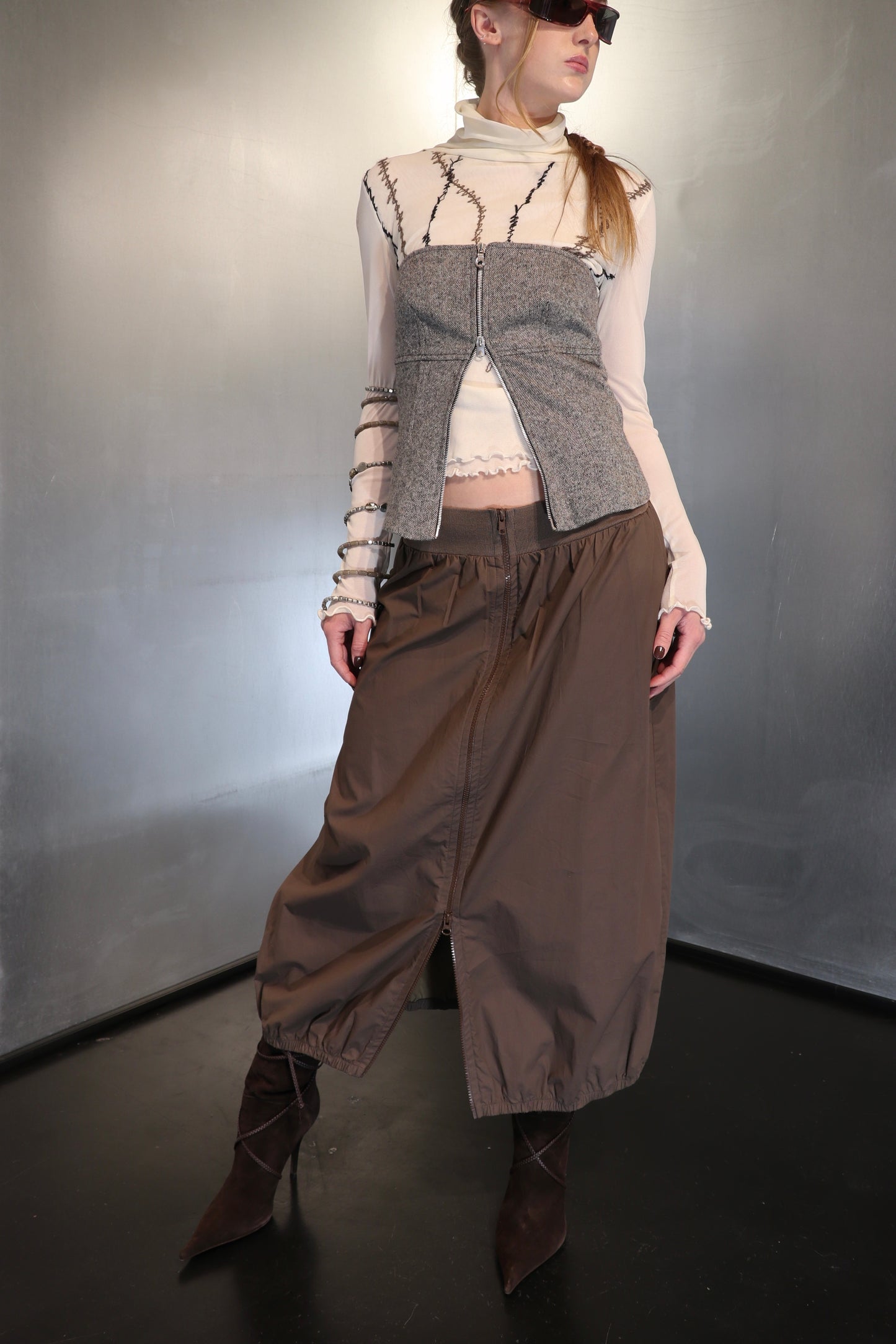 Sportmax utility zip balloon skirt